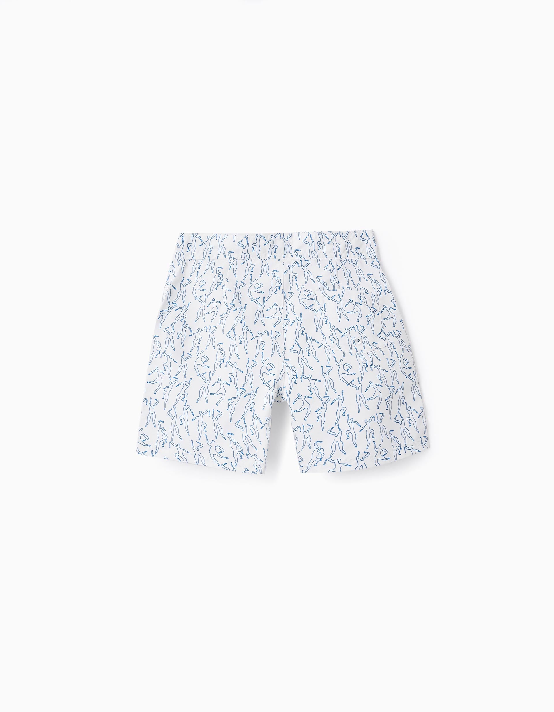 Swim Shorts with Print for Boys 'You & Me', White