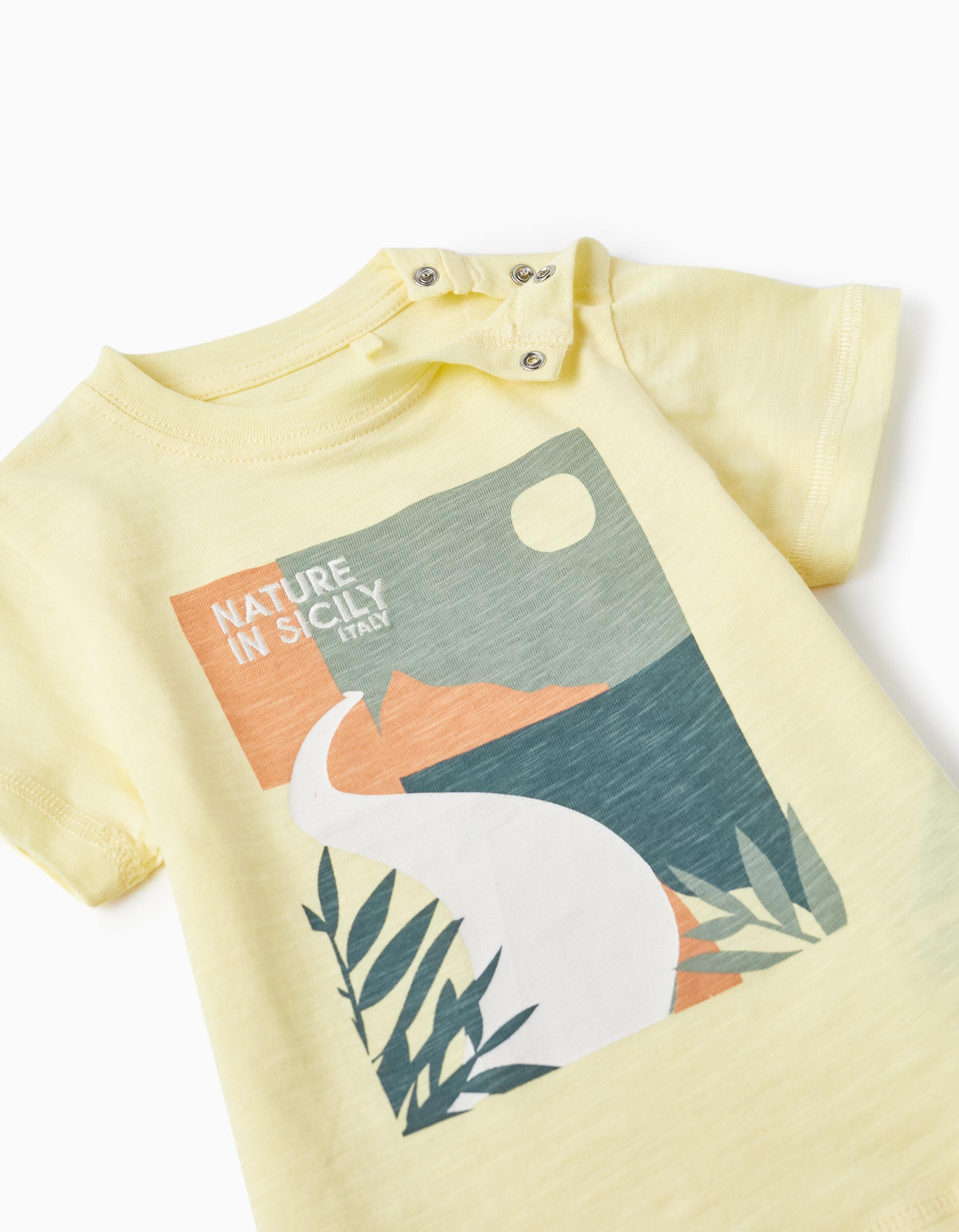 Short Sleeve T-Shirt for Baby Boys 'Nature in Sicily', Yellow