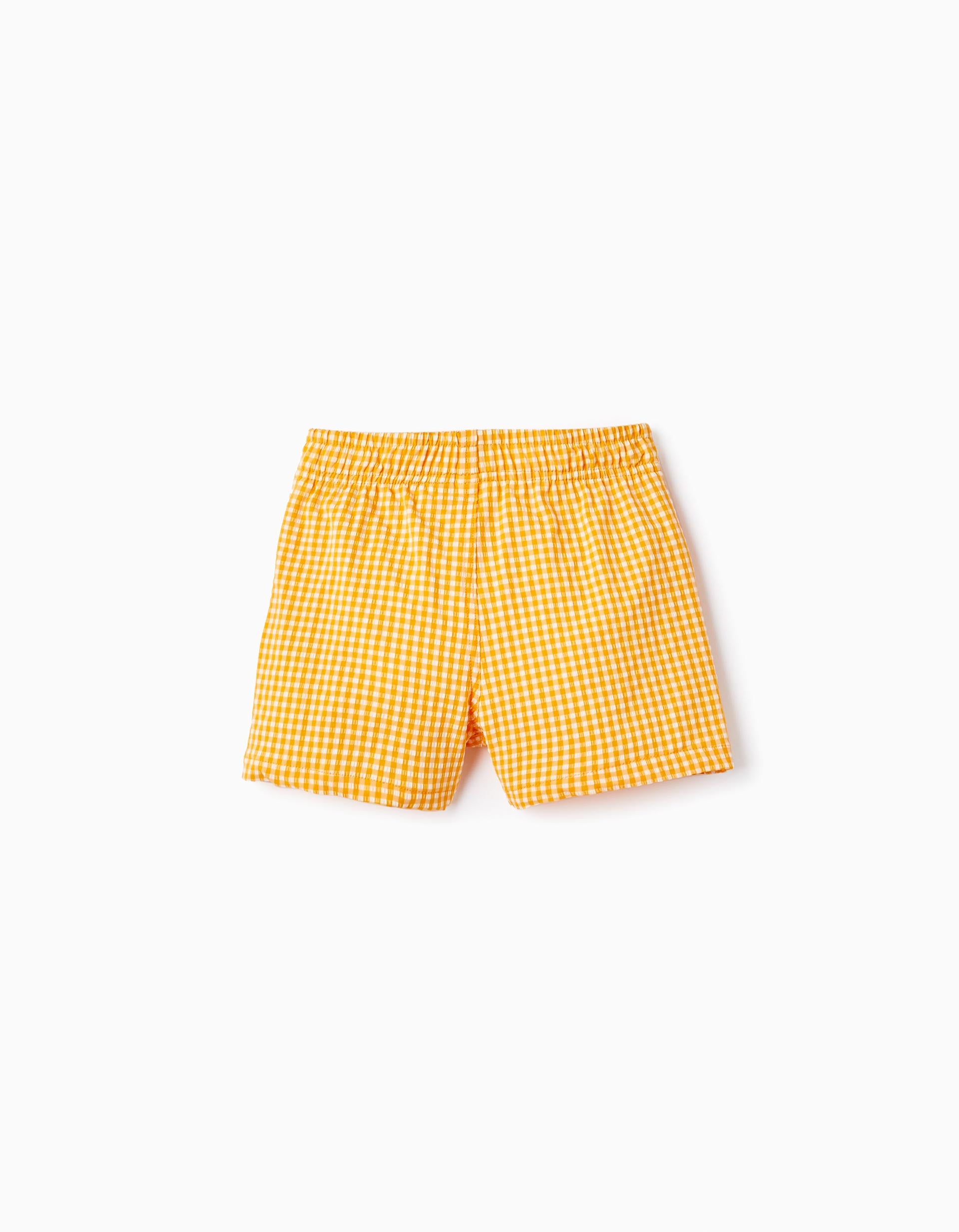 Swim Shorts with Vichy Pattern for Boys, Yellow