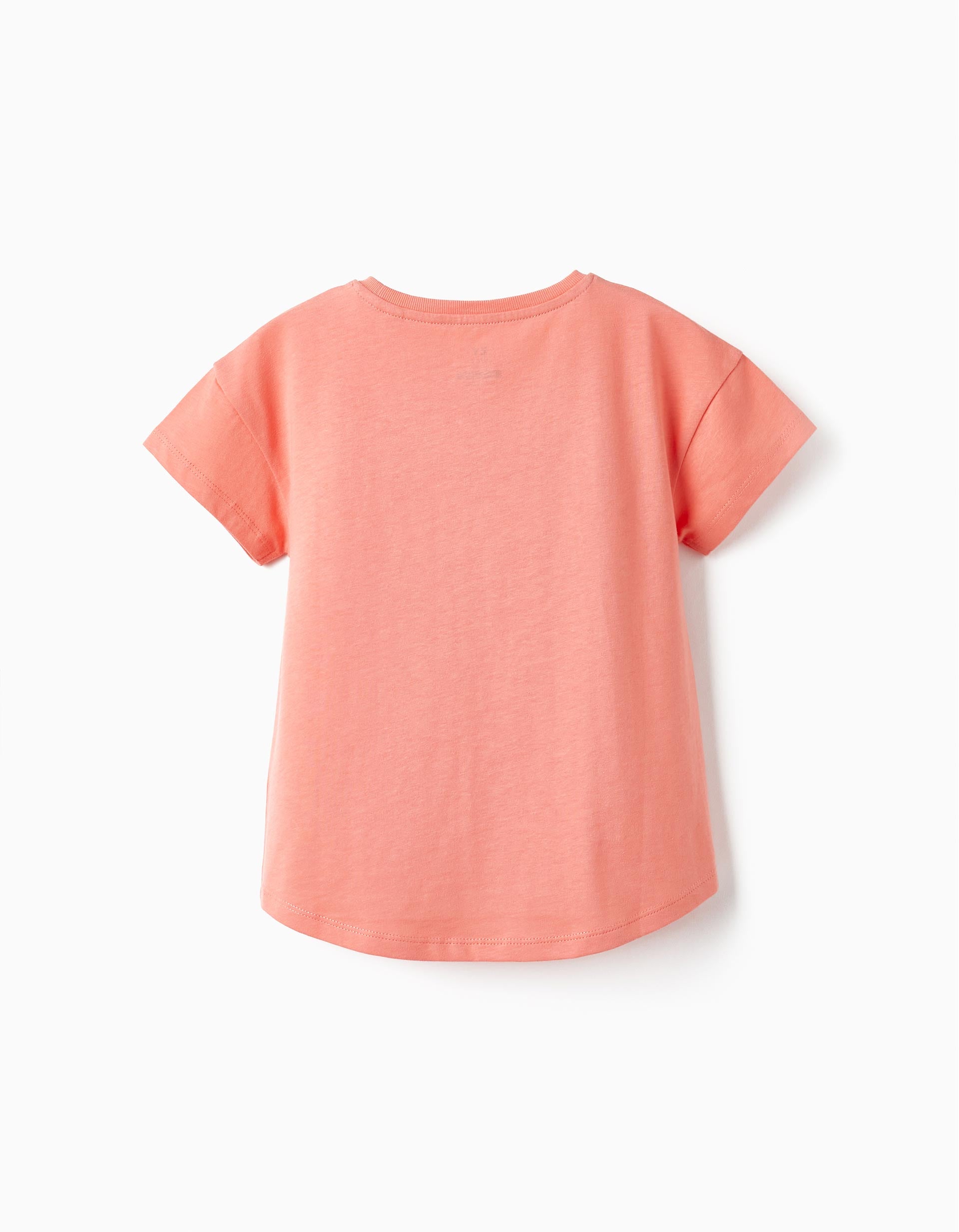 T-shirt en coton pour fille 'Have a Blooming Day!', Corail