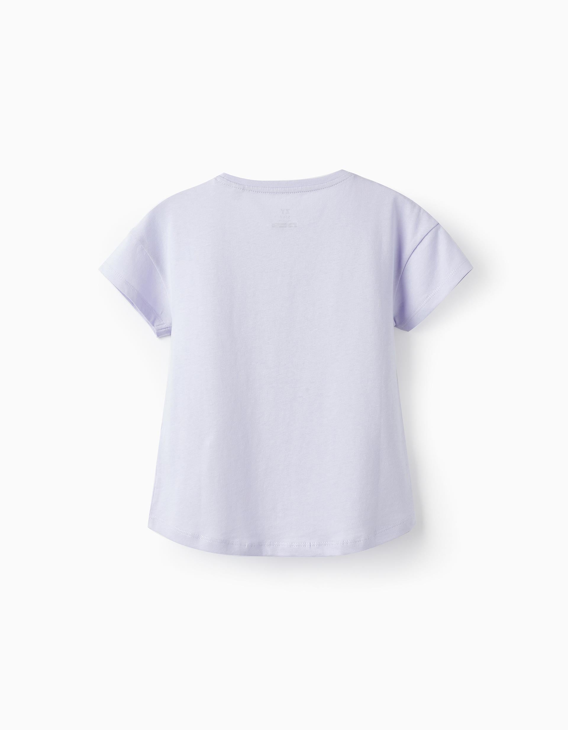 T-shirt en coton avec paillettes pour fille 'Smile Everyday', Lilas