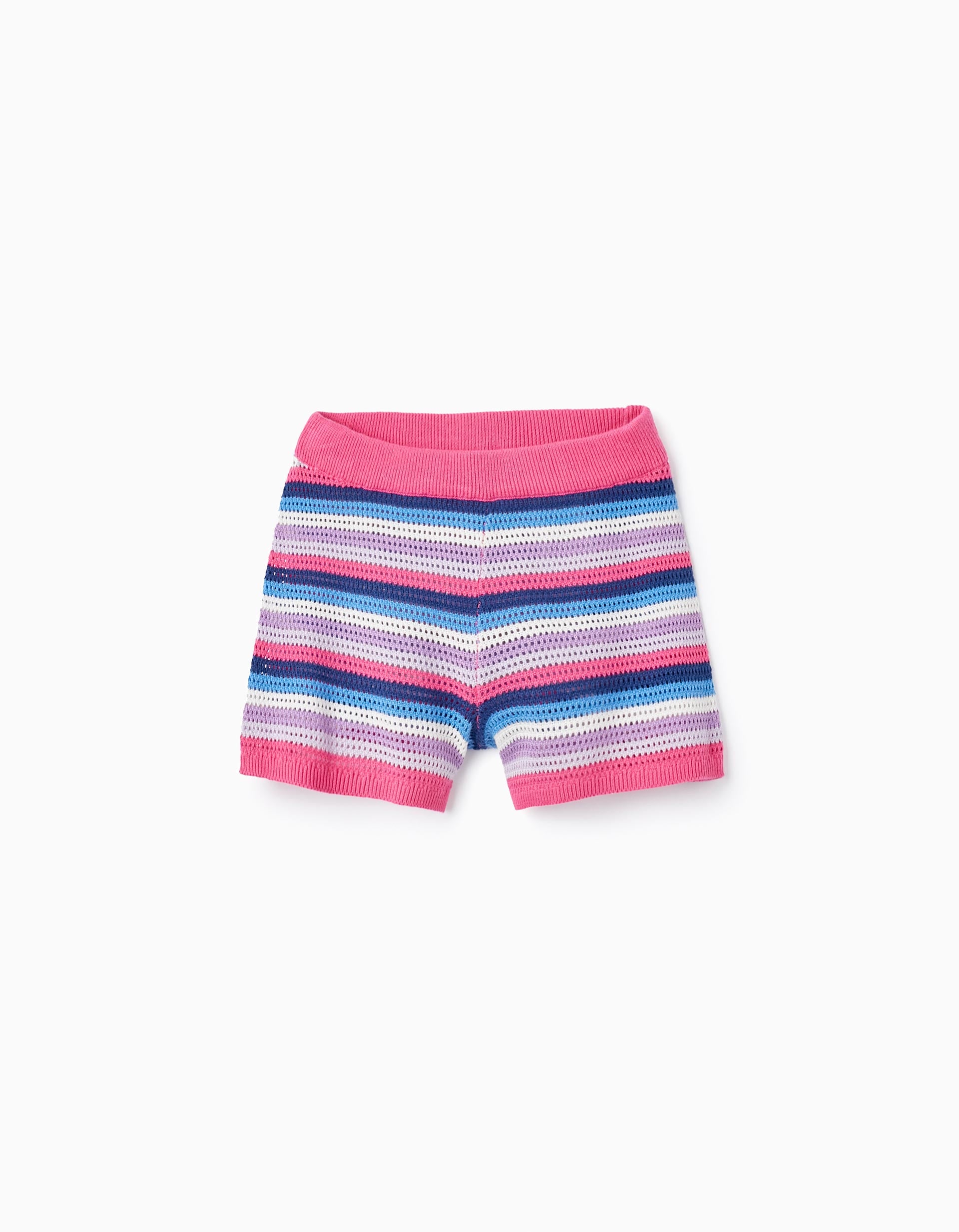 Shorts en Maille à Rayures pour Fille, Multicolore