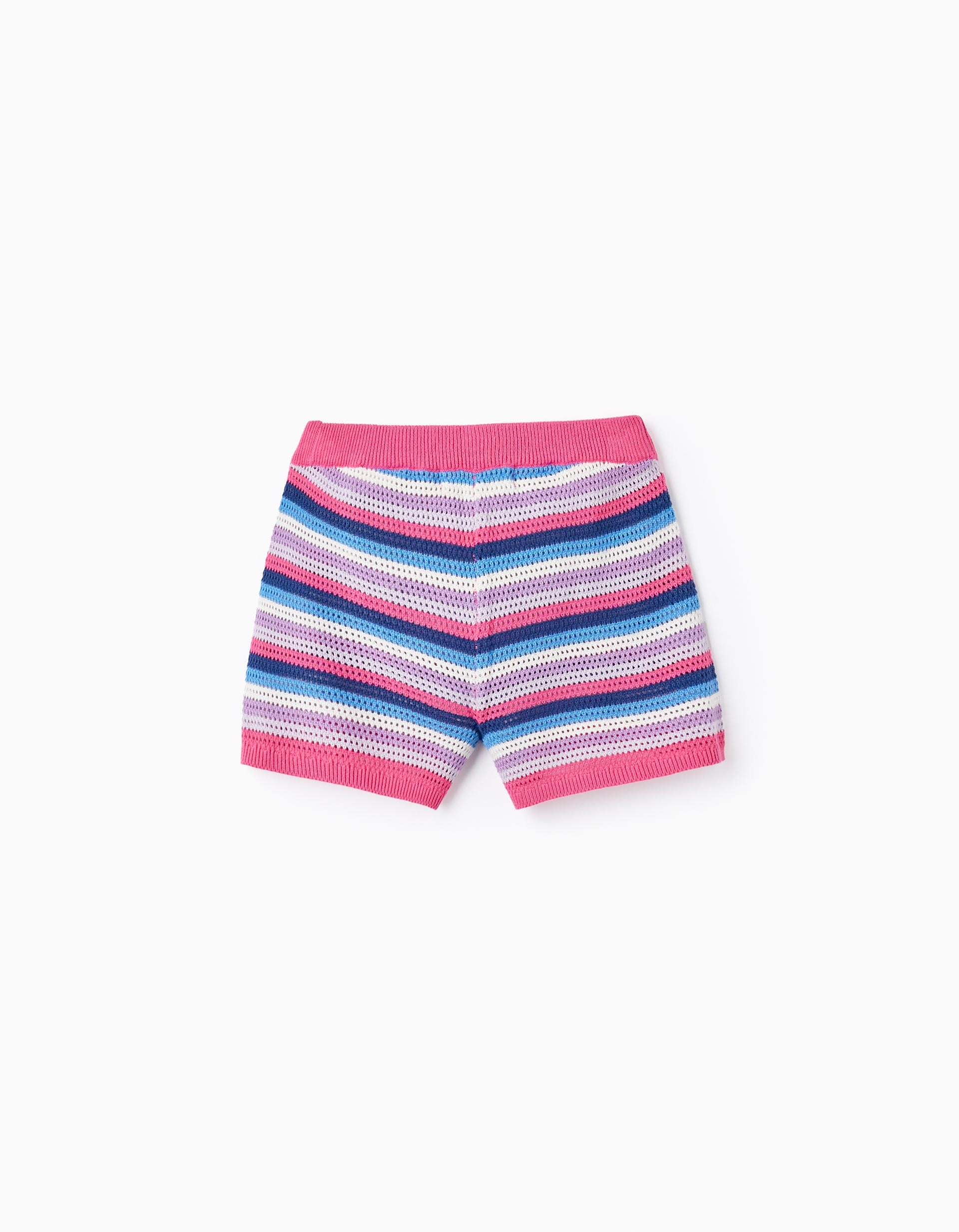 Shorts en Maille à Rayures pour Fille, Multicolore