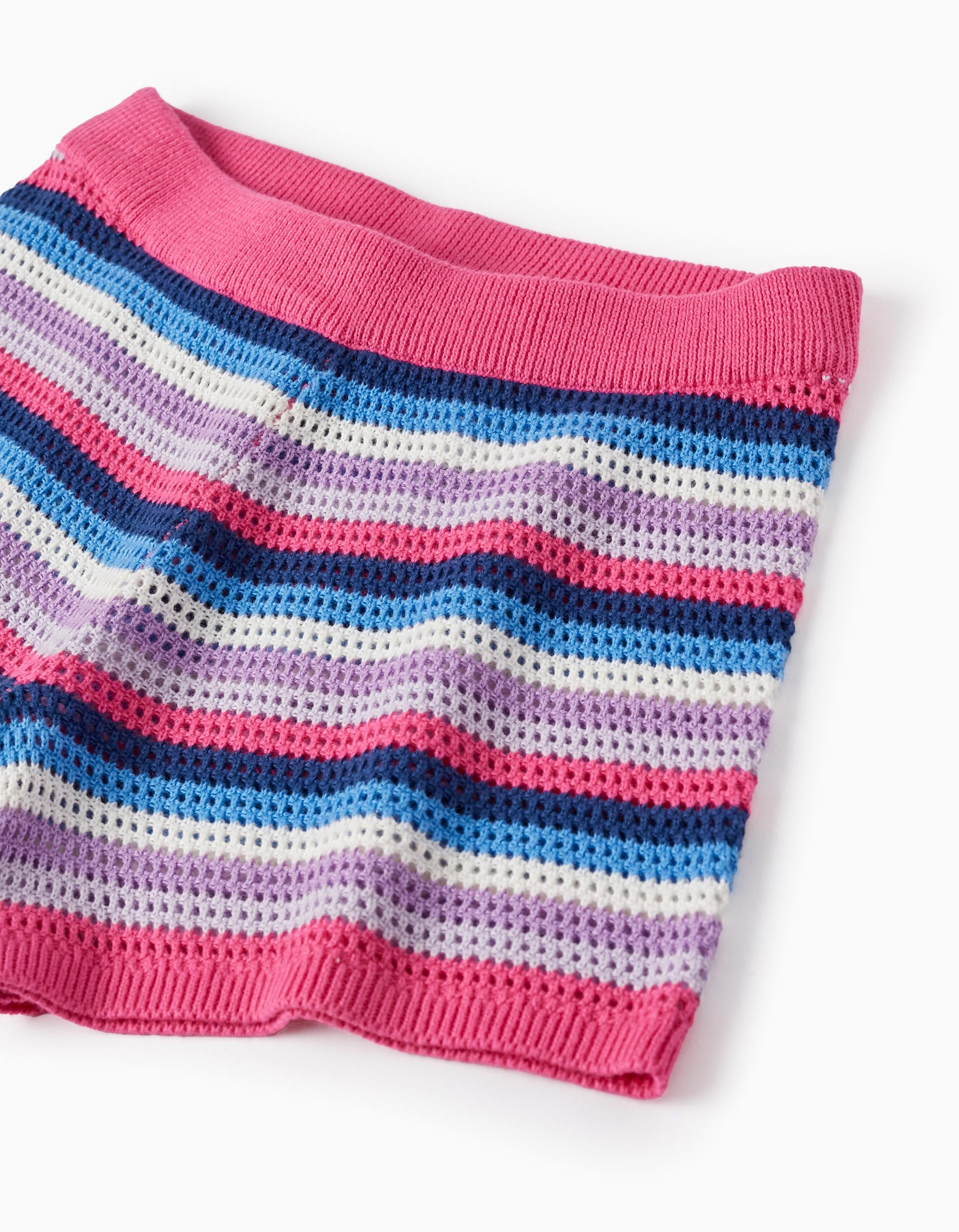 Shorts en Maille à Rayures pour Fille, Multicolore