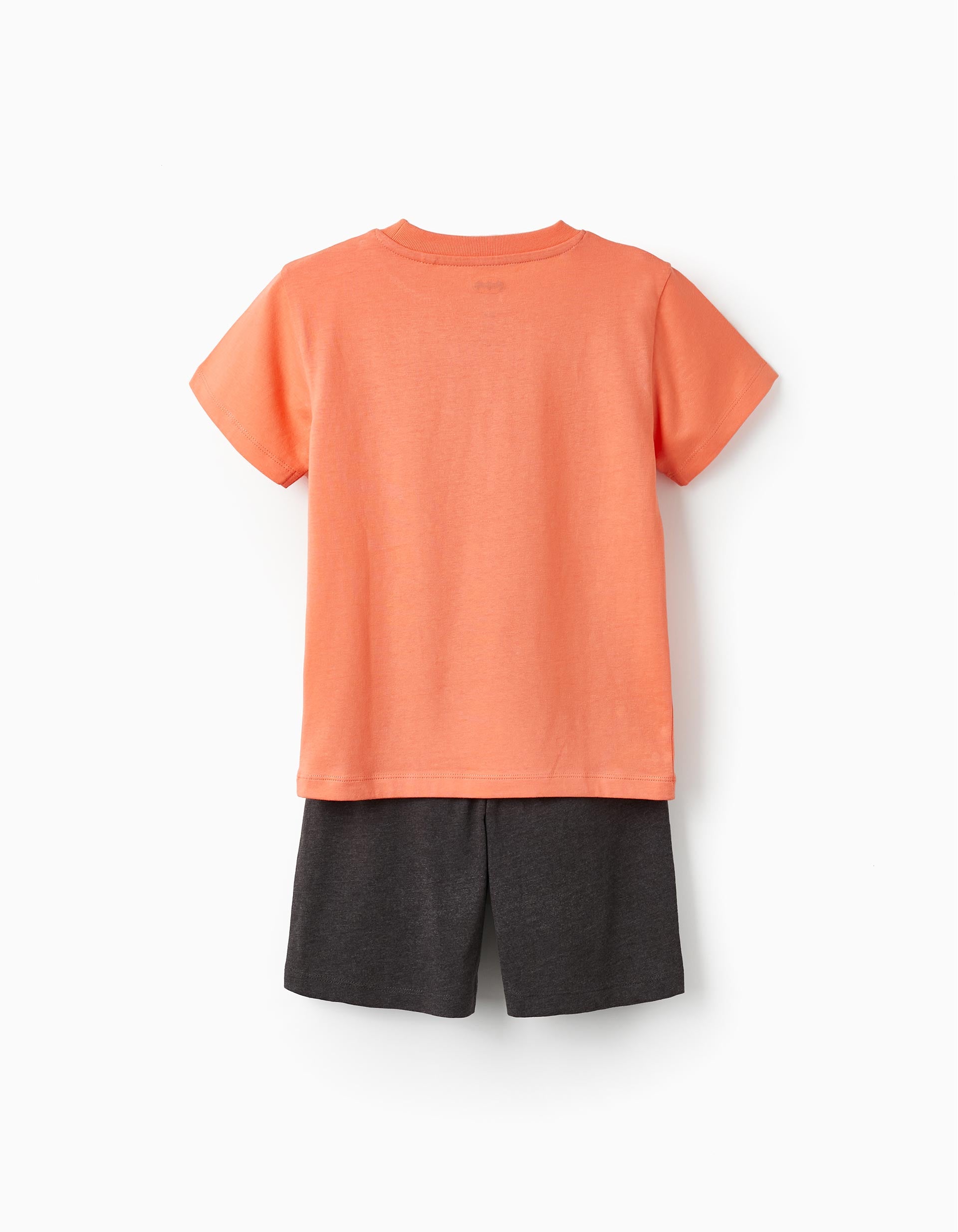 Camiseta + Pantalones Cortos de Algodón para Niño 'Batman', Naranja/Gris Oscuro