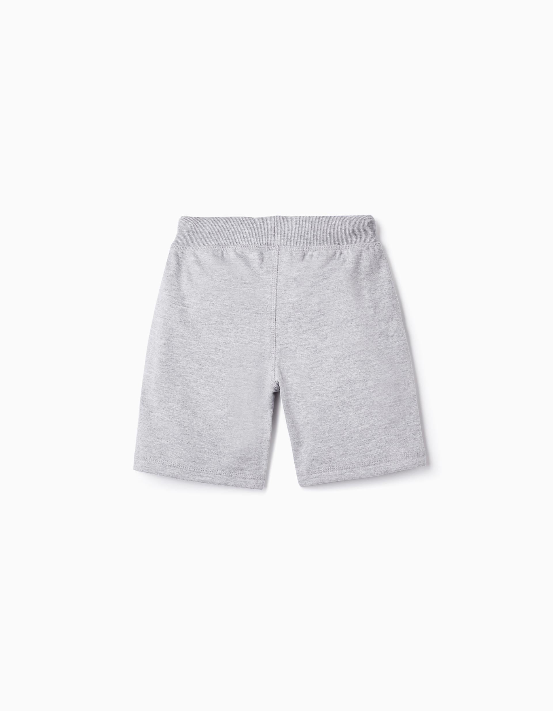 Short en Coton pour Garçon, Gris