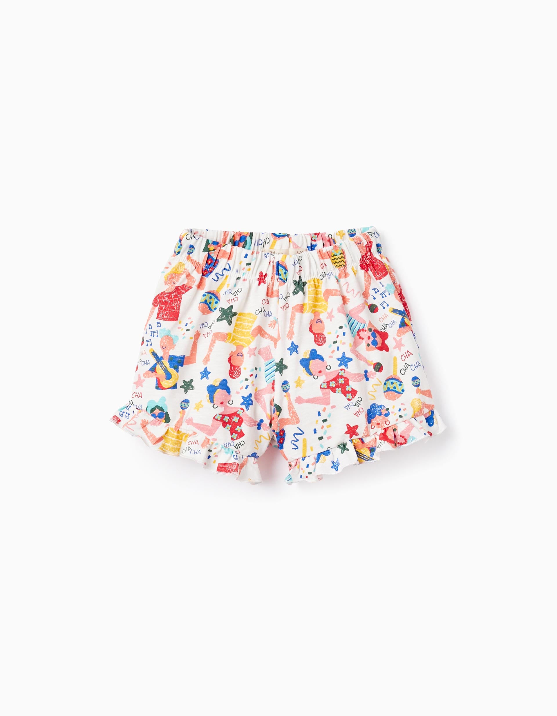 Shorts de Algodón Estampados para Niña 'Cuba', Blanco