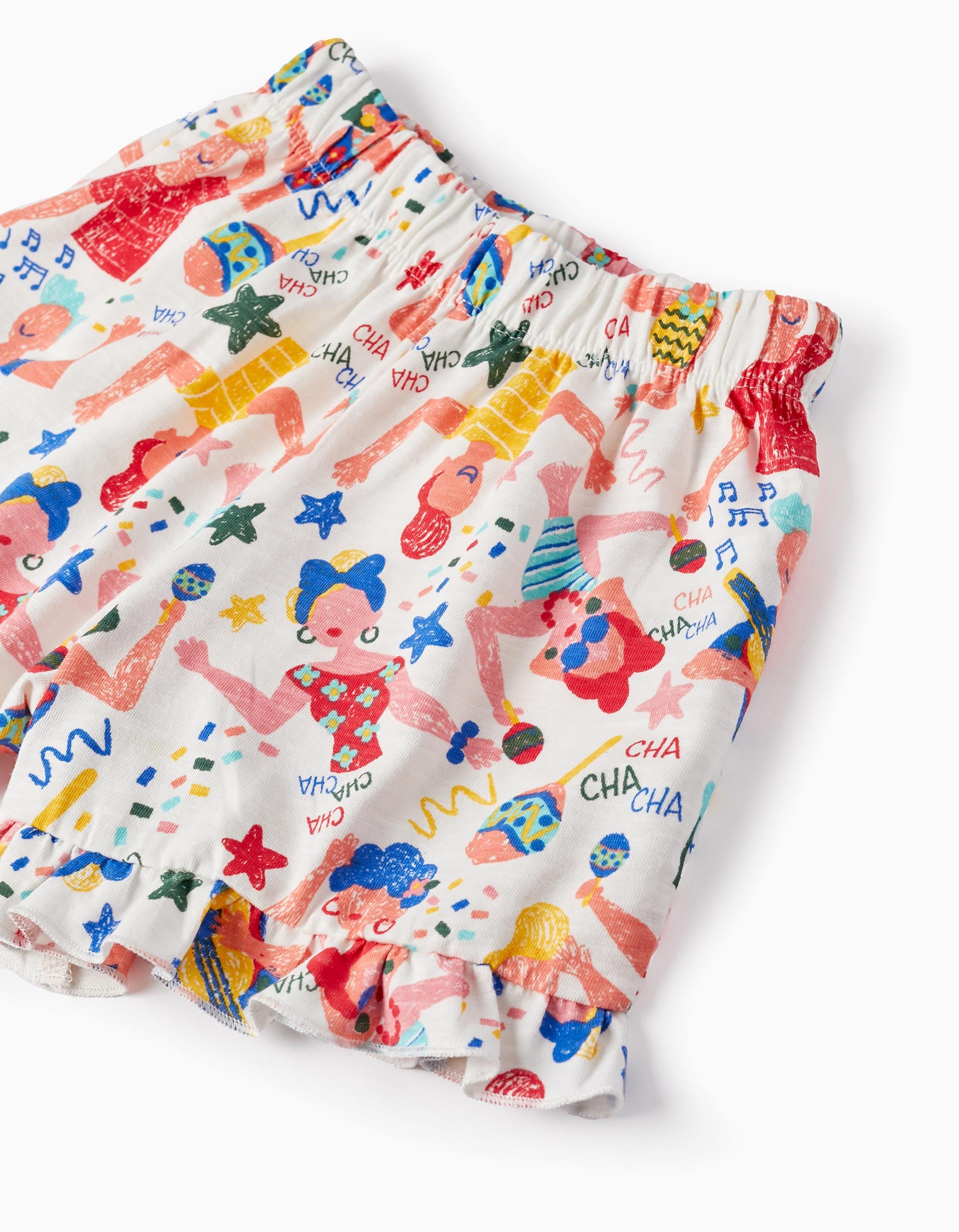 Shorts de Algodón Estampados para Niña 'Cuba', Blanco