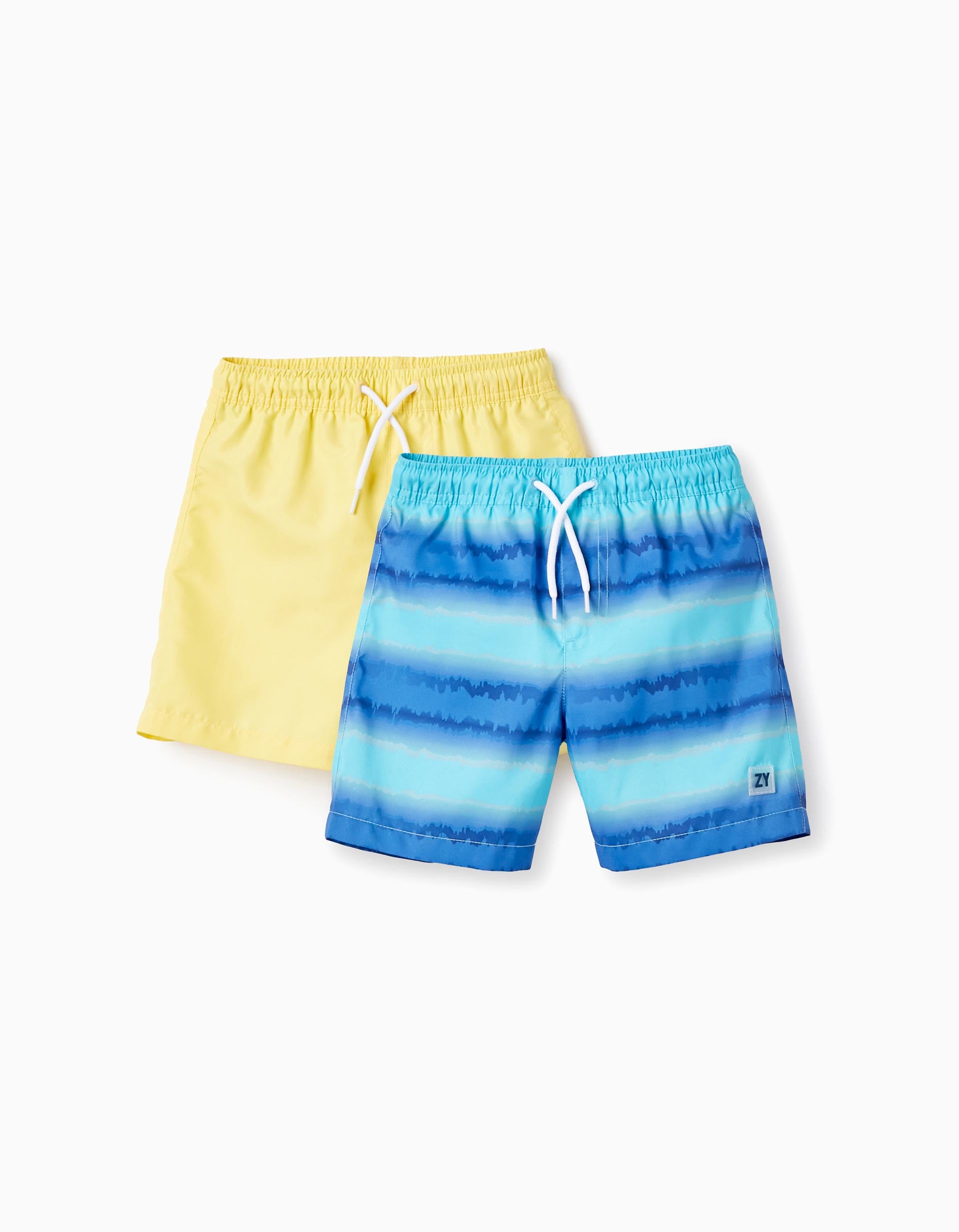 2 Swim Shorts for Boys, Yellow/Blue