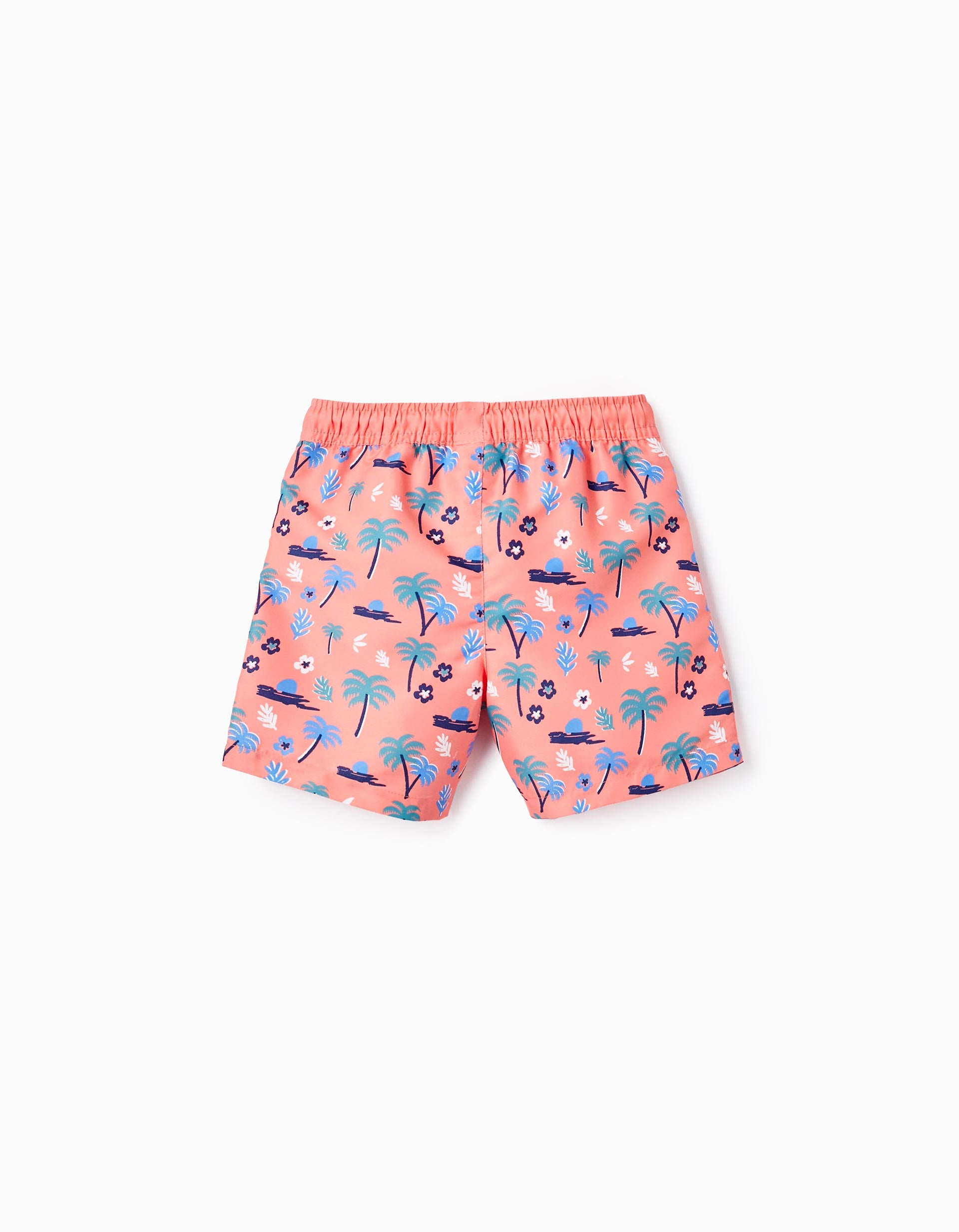 2 Swim Shorts for Boys, Coral/Dark Blue