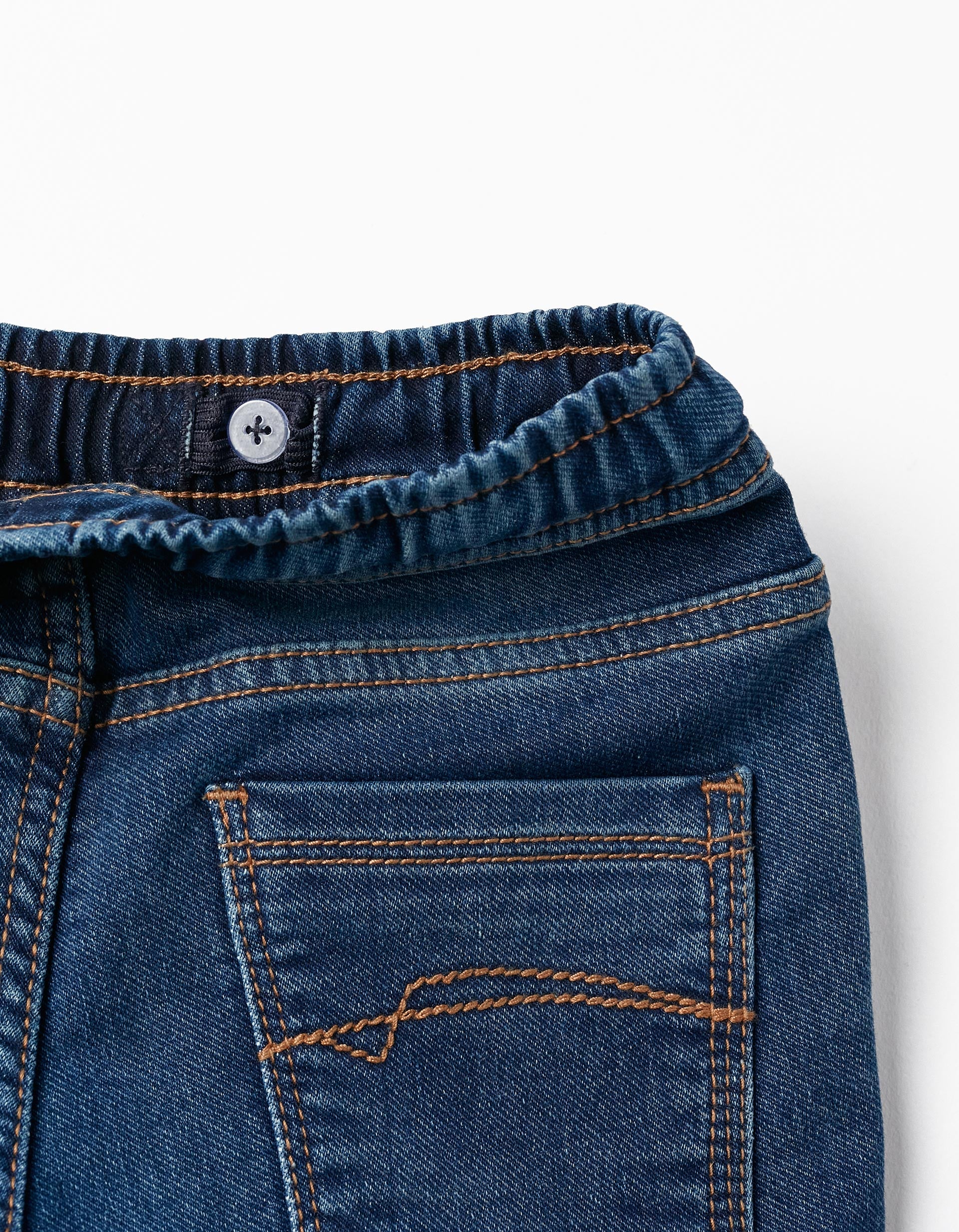 Pantalon de sport en jean pour garçon 'Slim', Bleu foncé