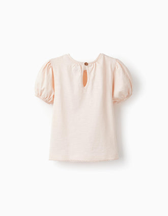 T-Shirt em Algodão para Bebé Menina, Rosa