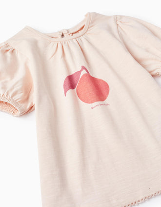 T-Shirt em Algodão para Bebé Menina, Rosa