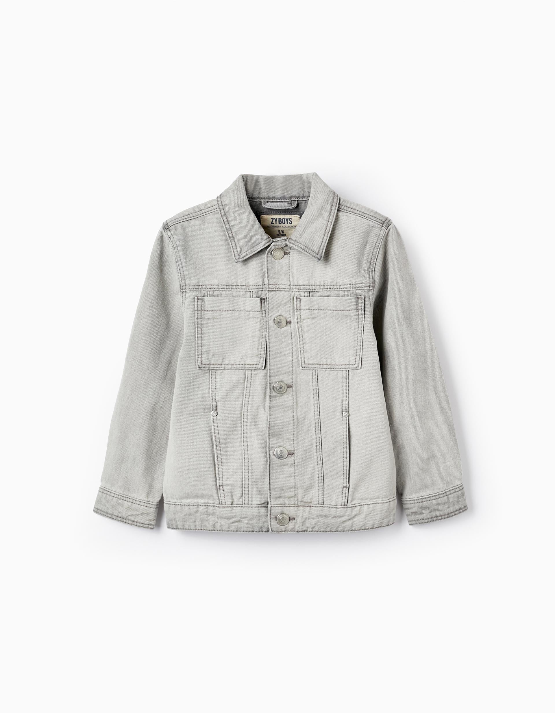 Chaqueta de Algodón de Mezclilla para Niño, Gris