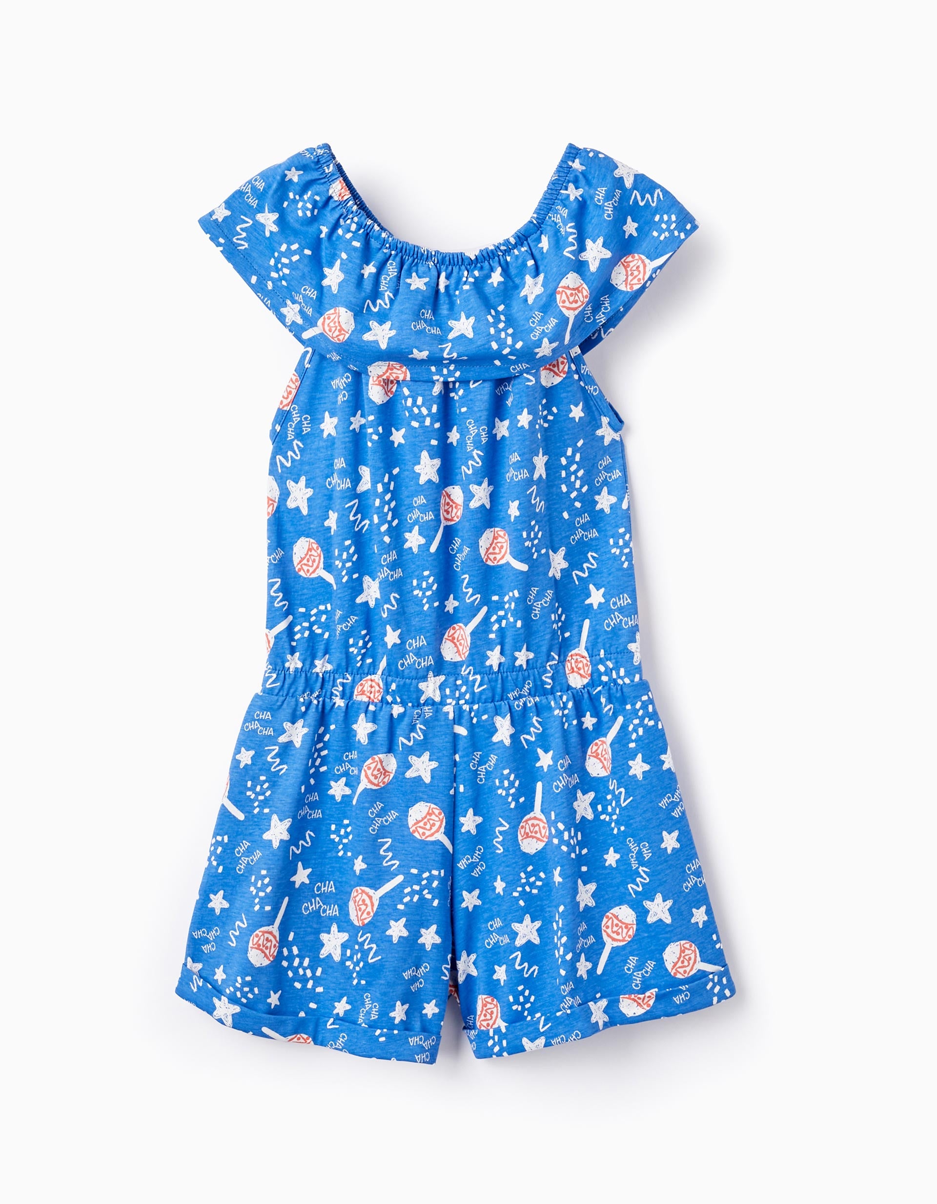 Combishort en Coton pour Fille 'Cha Cha Cha', Bleu