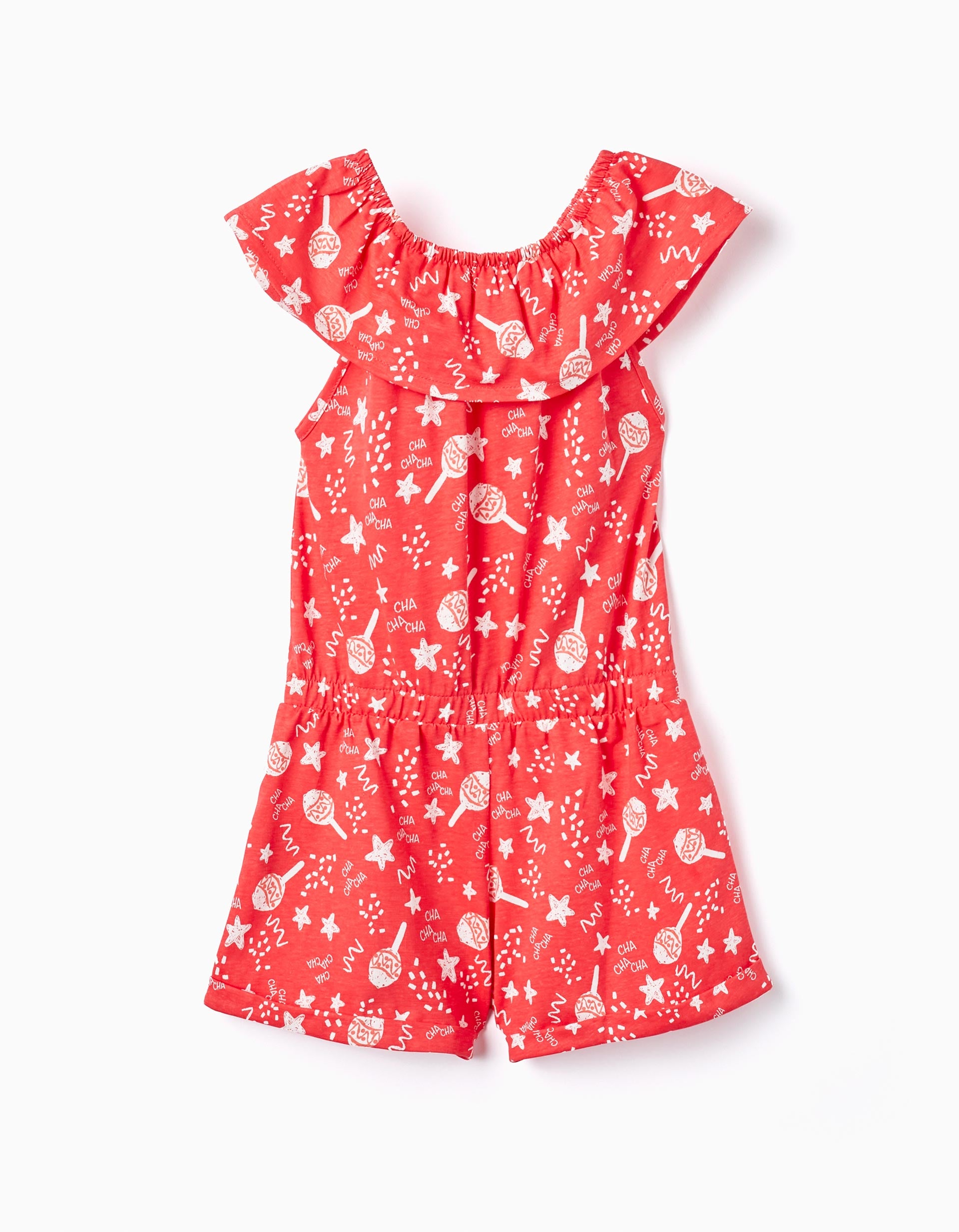 Combishort en Coton pour Fille 'Cha Cha Cha', Rouge