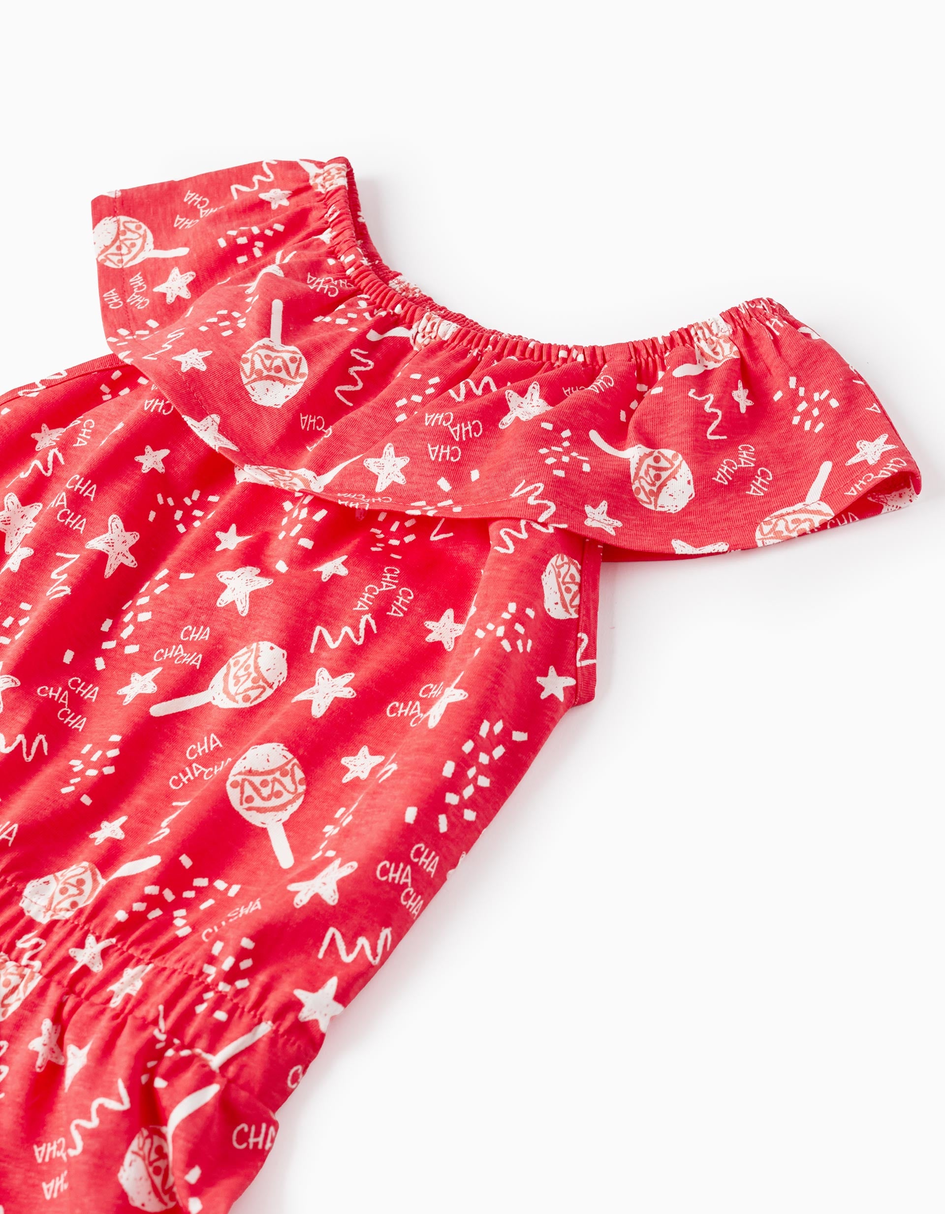 Combishort en Coton pour Fille 'Cha Cha Cha', Rouge