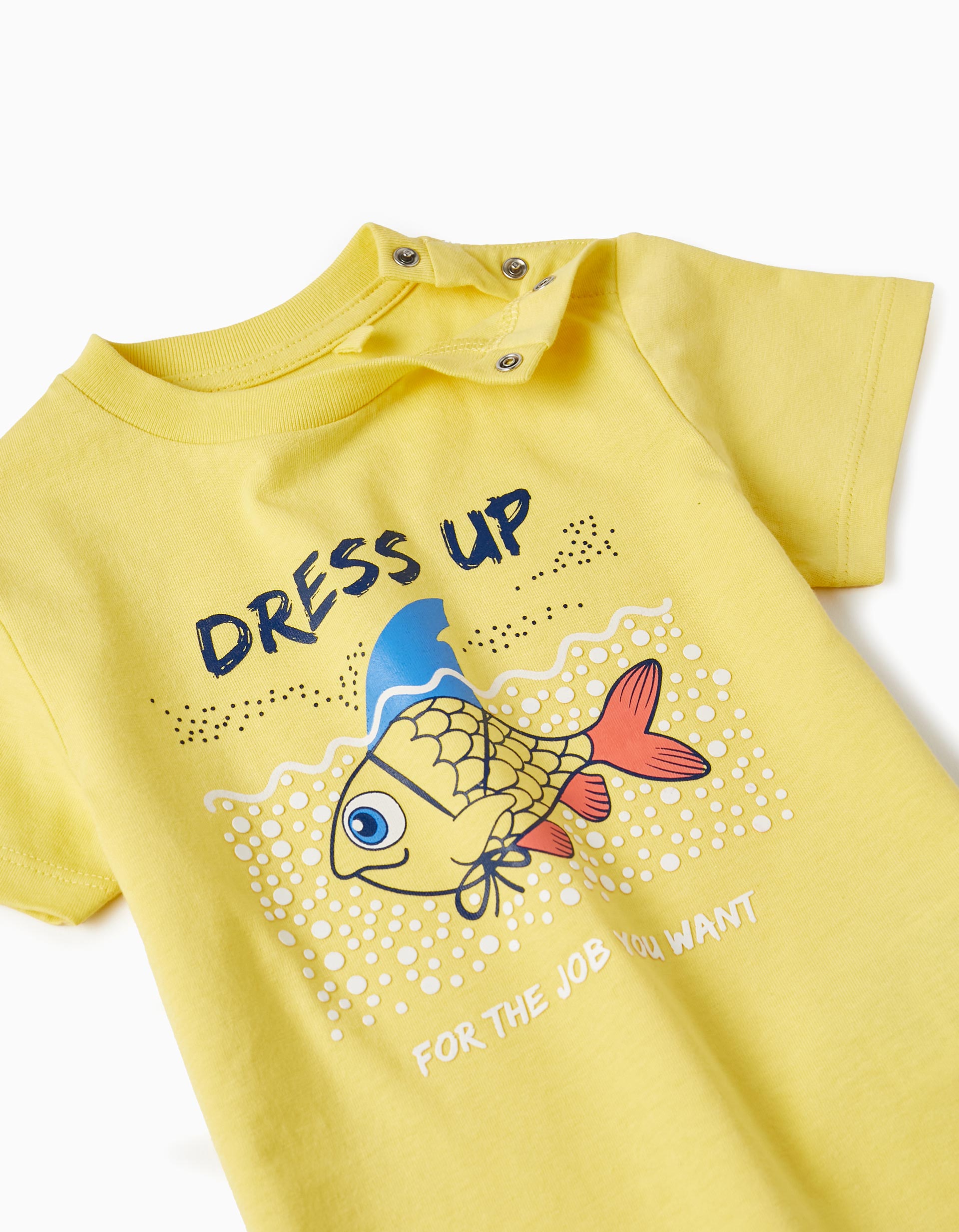 Cotton T-shirt with Printed for Baby Boys 'Dress- Up', Yellow