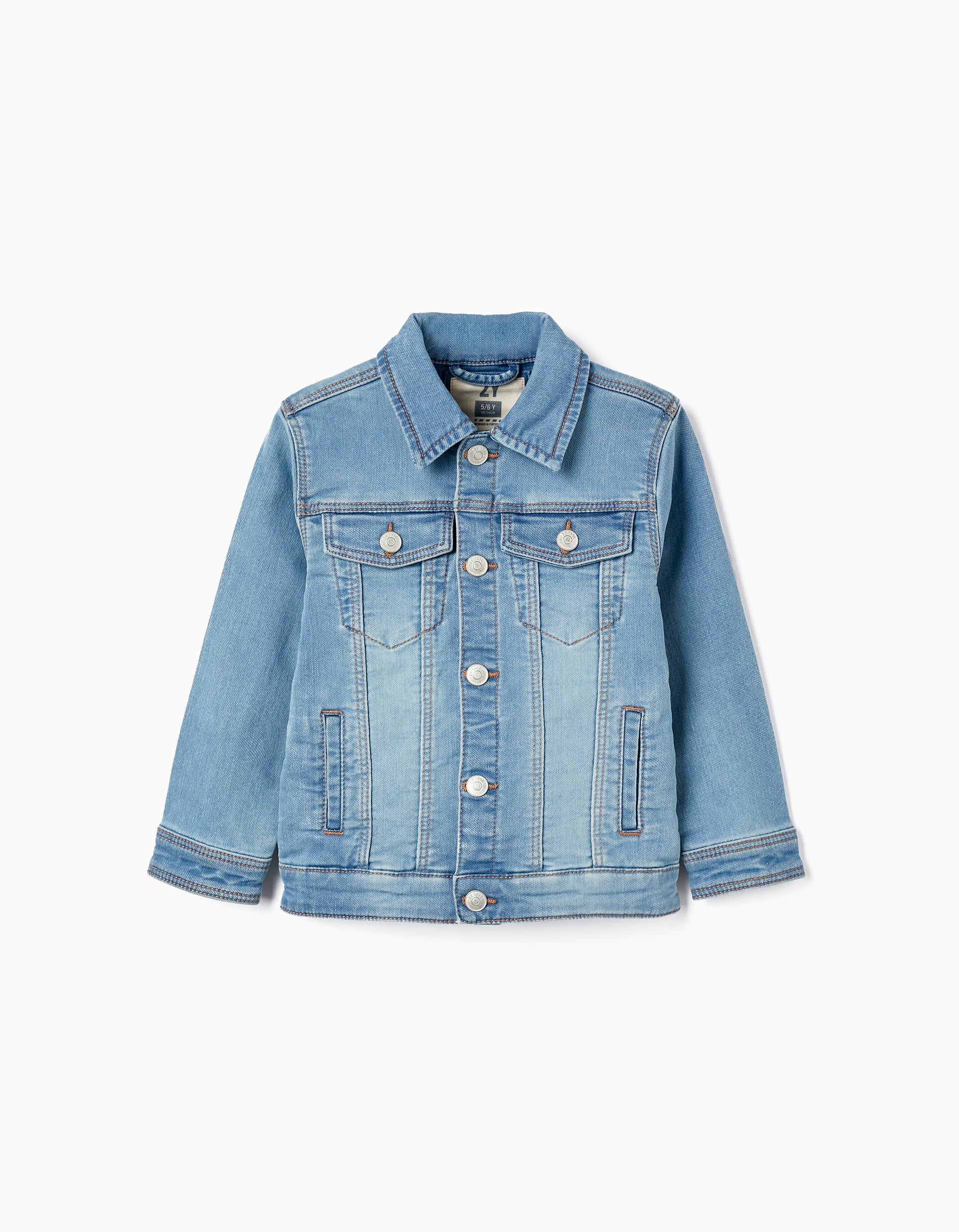 Manteau en Denim en Coton pour Garçon, Bleu Clair