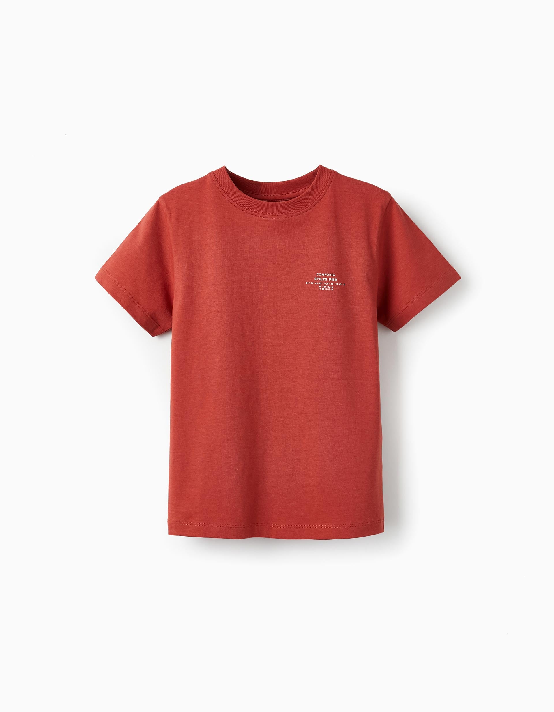 Cotton T-Shirt for Boys 'Comporta', Brick Red