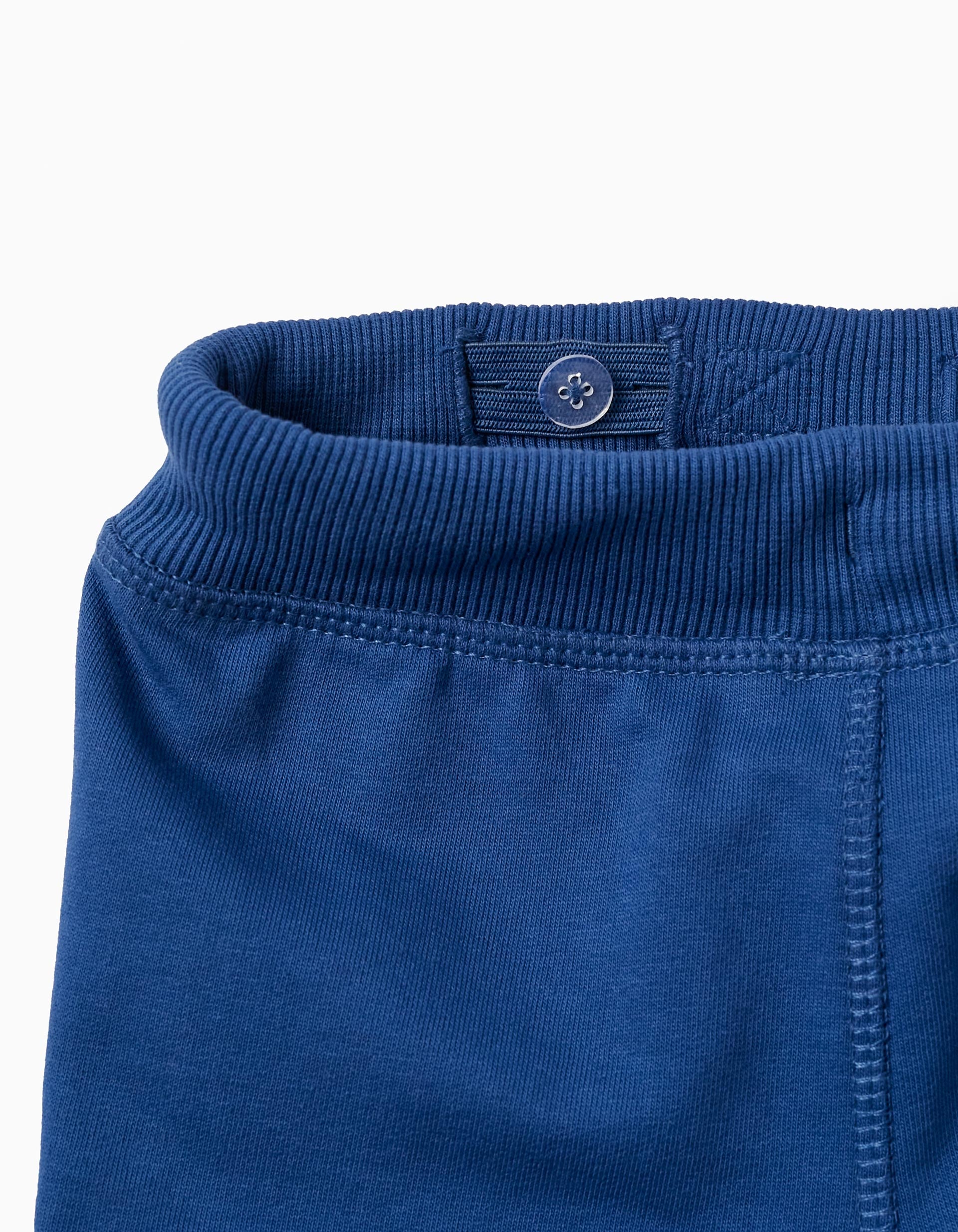 Short En Coton Pour Bébé Garçon 'Requin', Bleu Foncé