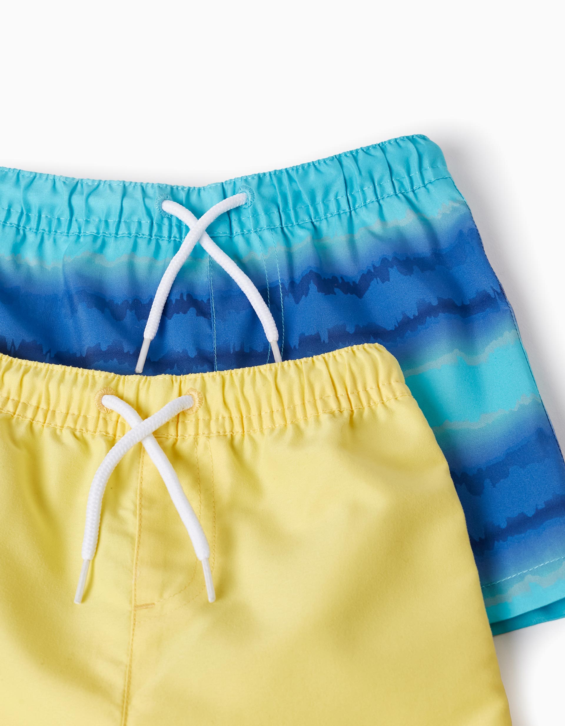 2 Bañadores Shorts para Bebé Niño 'Ondas', Amarillo/Azul