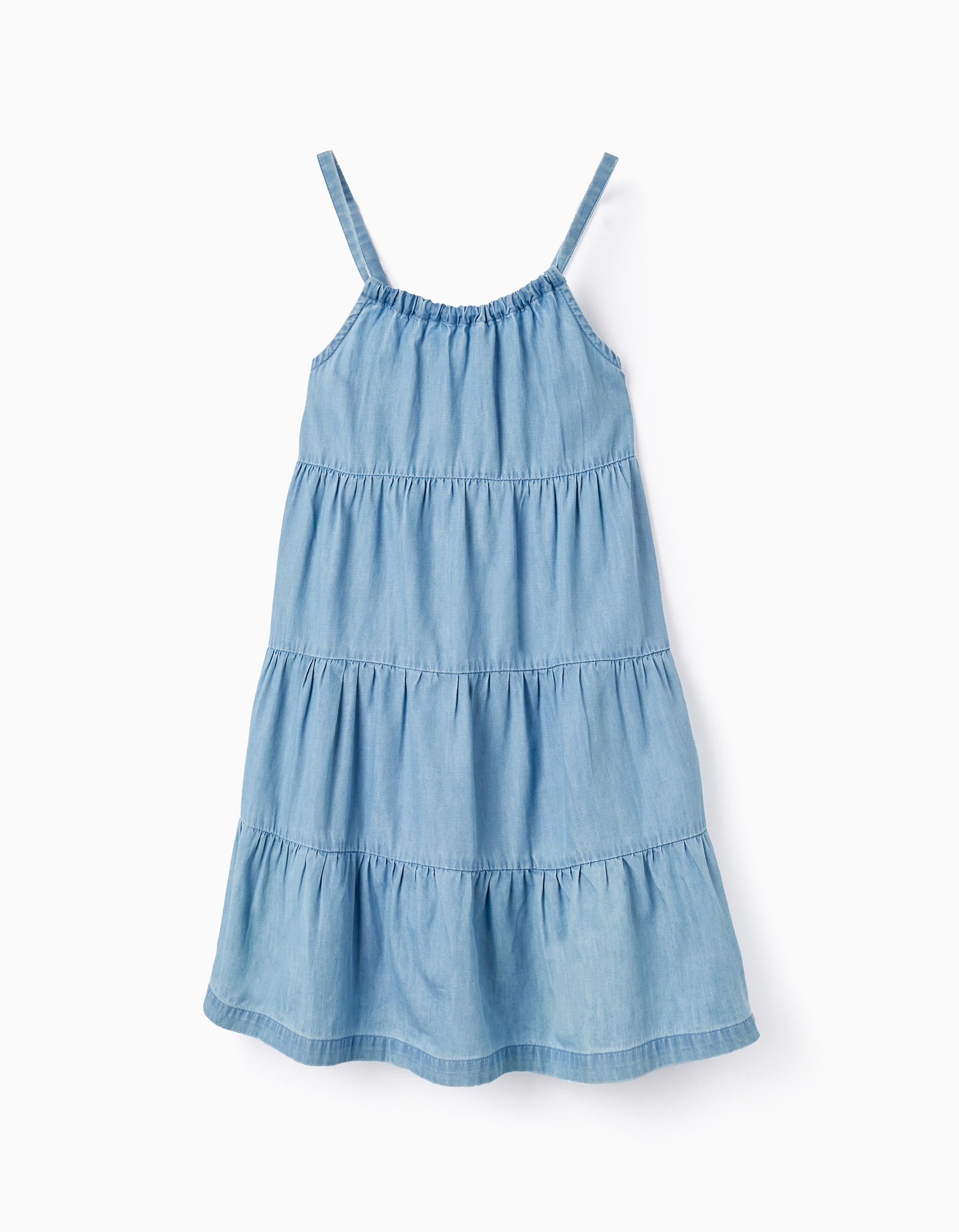 Denim Cotton Dress for Girls, Blue