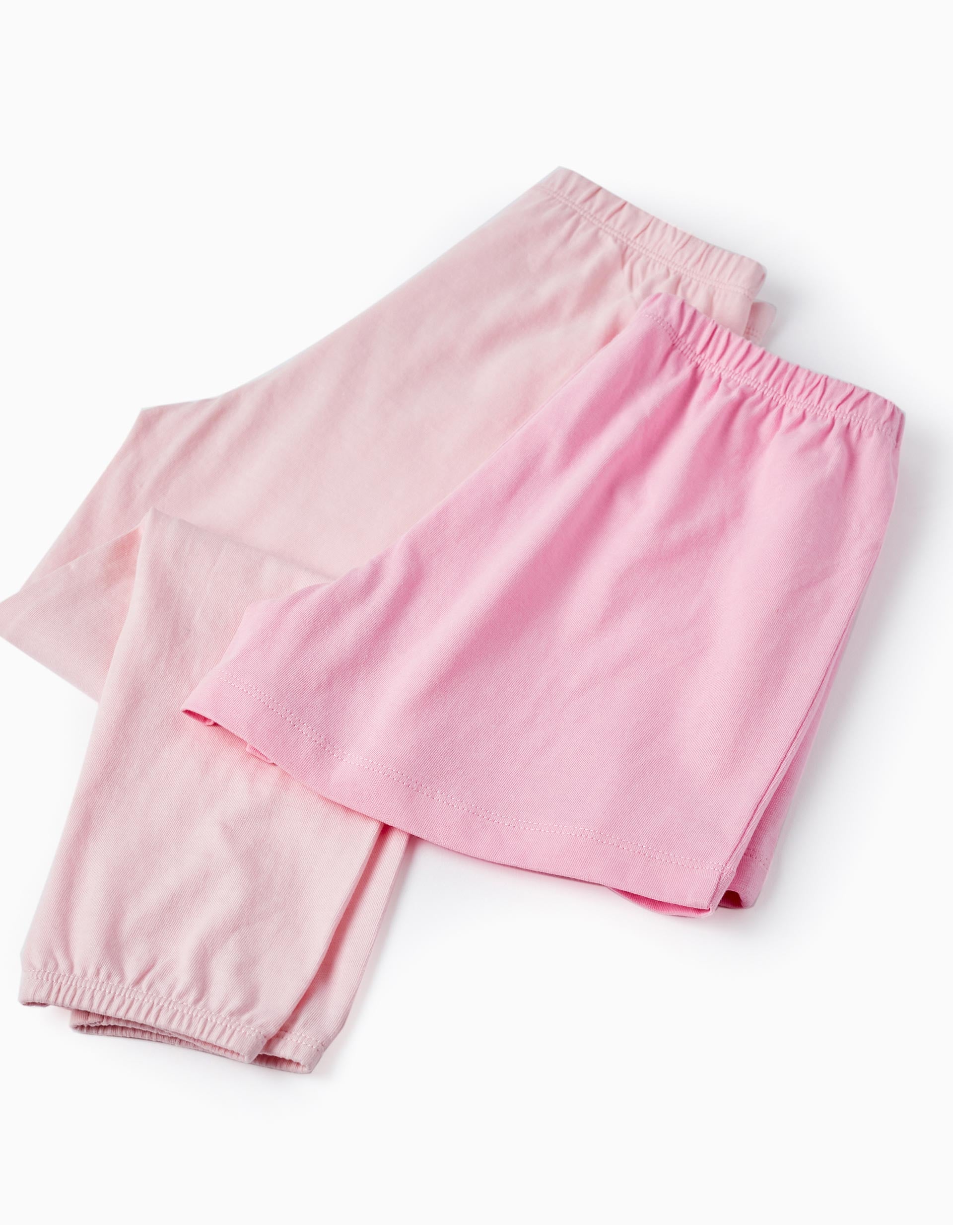 Pack 2 Pijamas con Purpurina para Niña, Blanco/Rosa