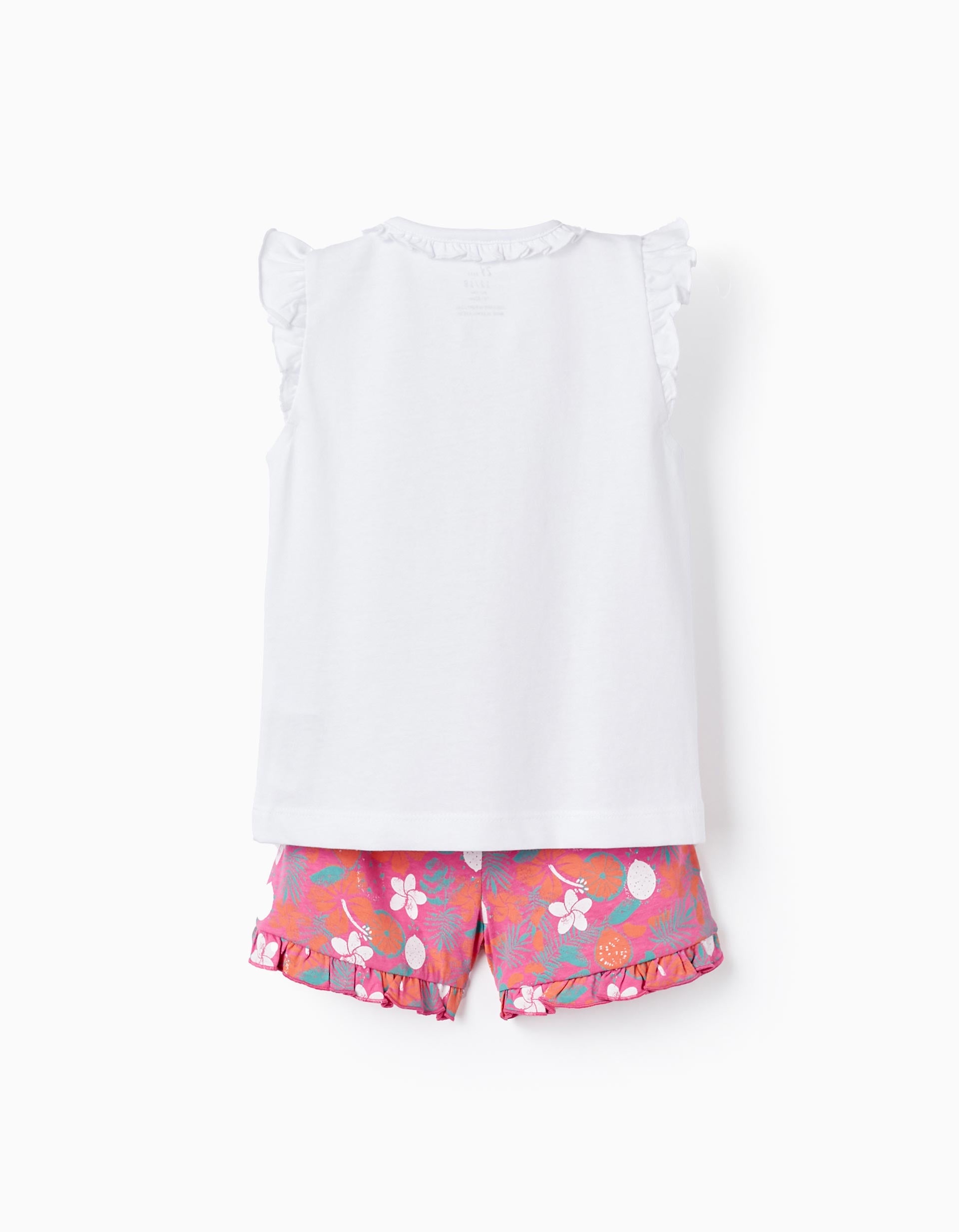 Pyjama en coton avec volants pour bébé fille 'Hawaiian', Multicolore