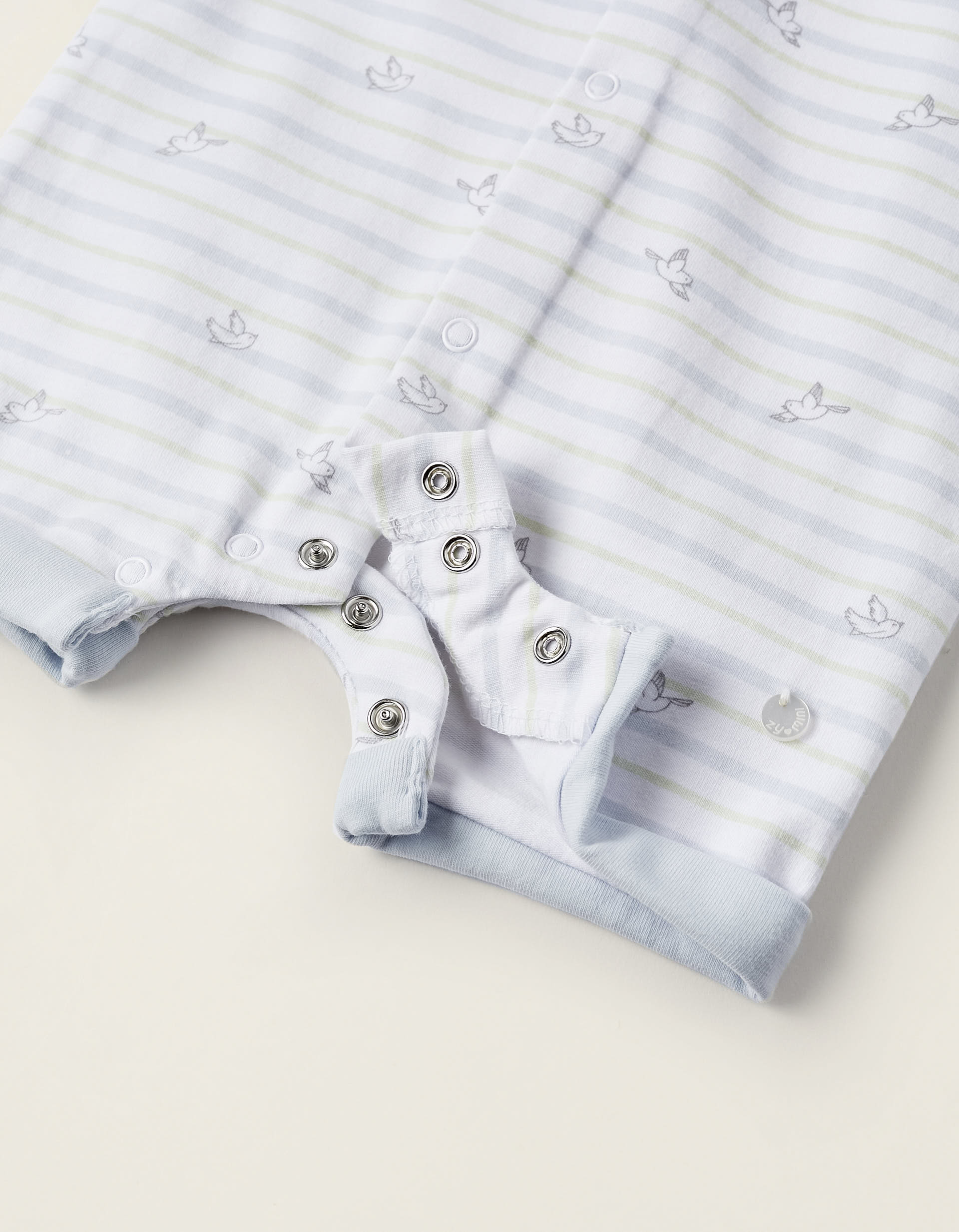 Short Sleeve Newborn Bodysuit 'Swallows', White/Blue/Green