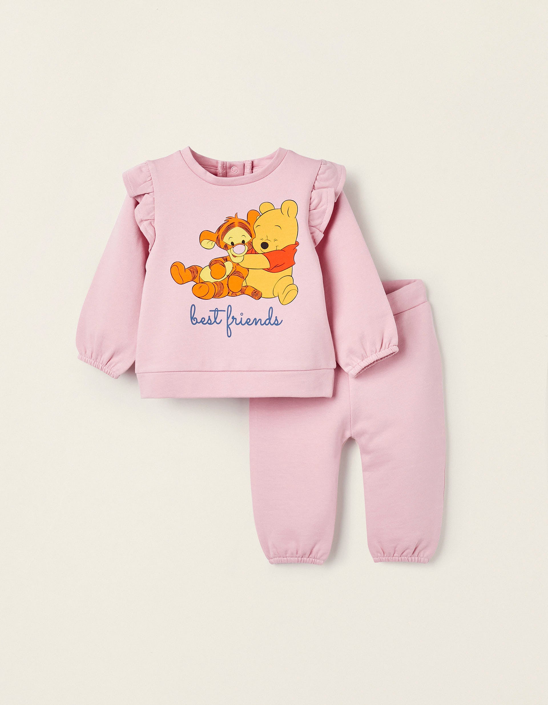 Sweat + Calças em Algodão para Recém-Nascida 'Winnie The Pooh', Rosa