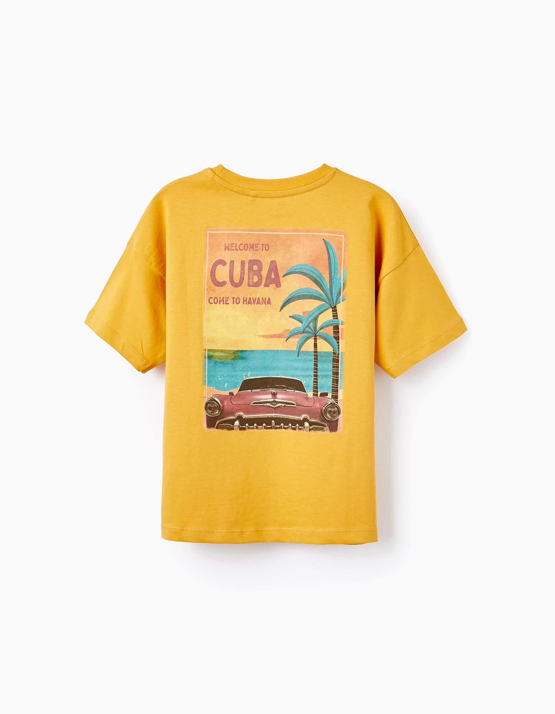 T-Shirt De Coton Pour Garçon 'Roadtrip', Jaune