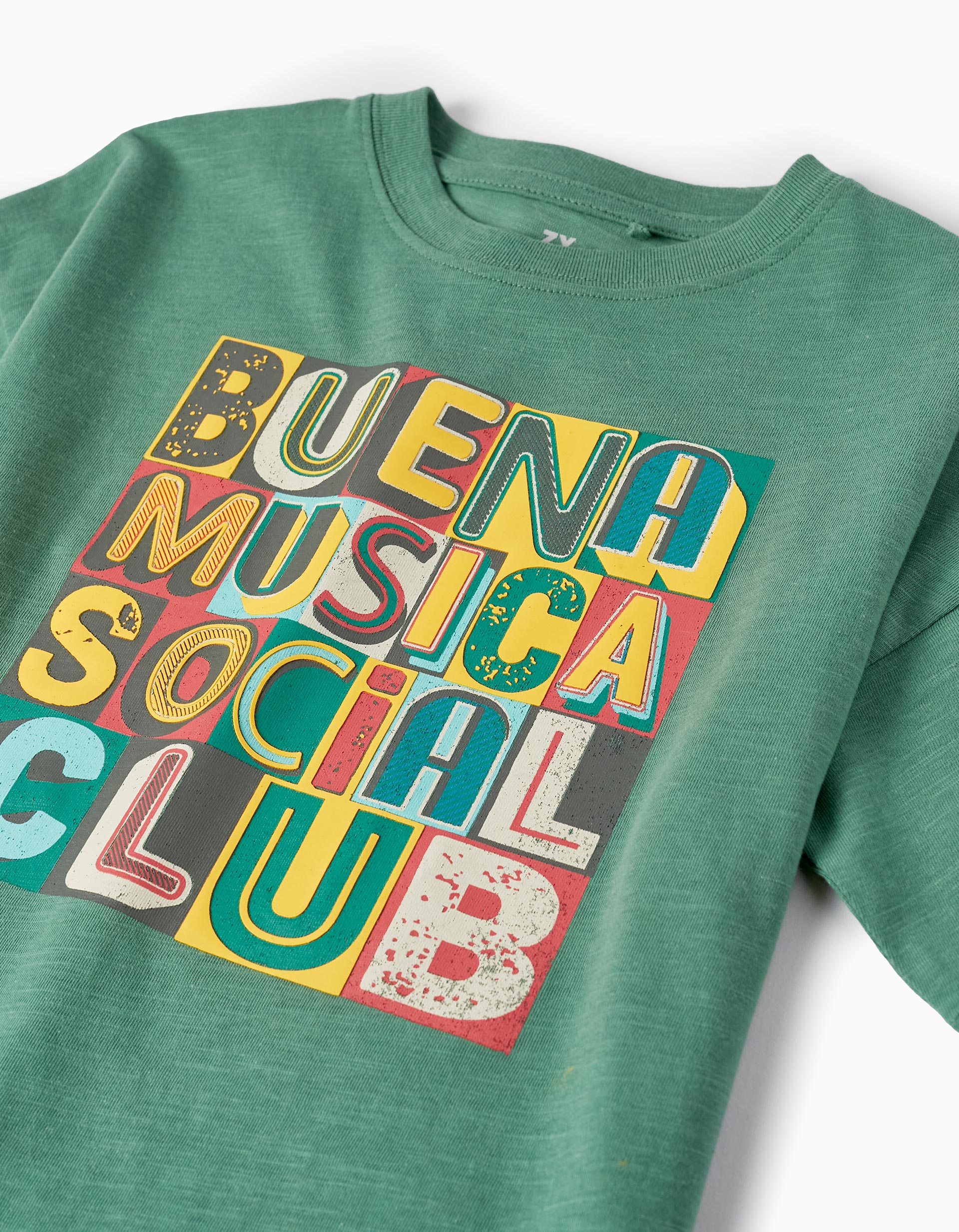 Cotton T-shirt for Boys 'Music', Green