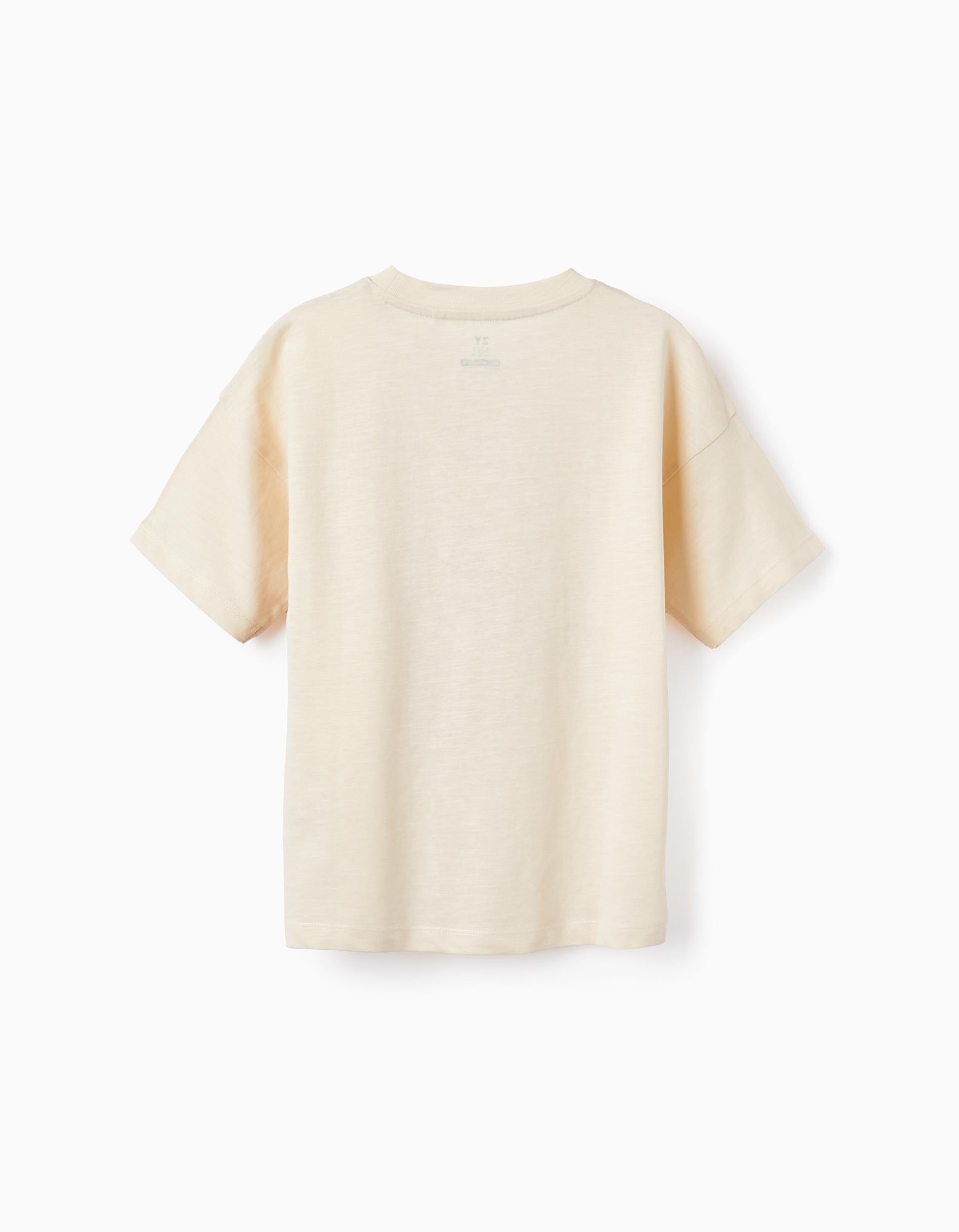 Cotton T-shirt for Boys 'Summer Festival', Beige