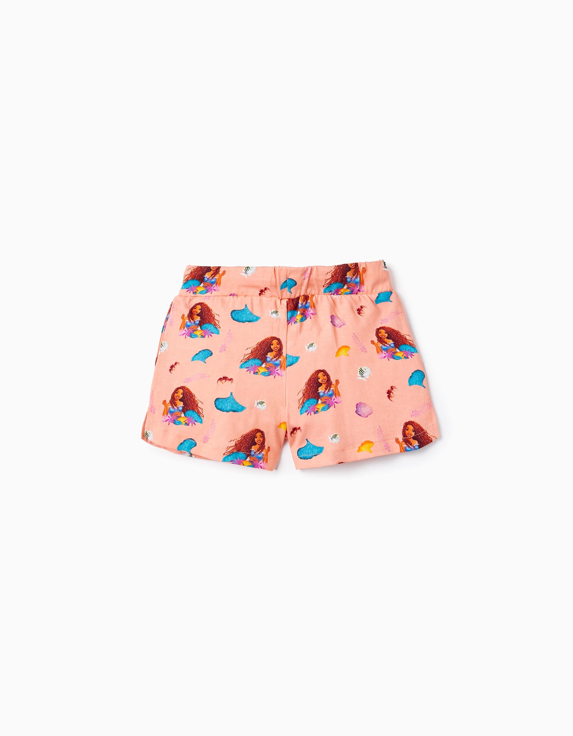 Short imprimés en coton pour fille 'Ariel', Corail