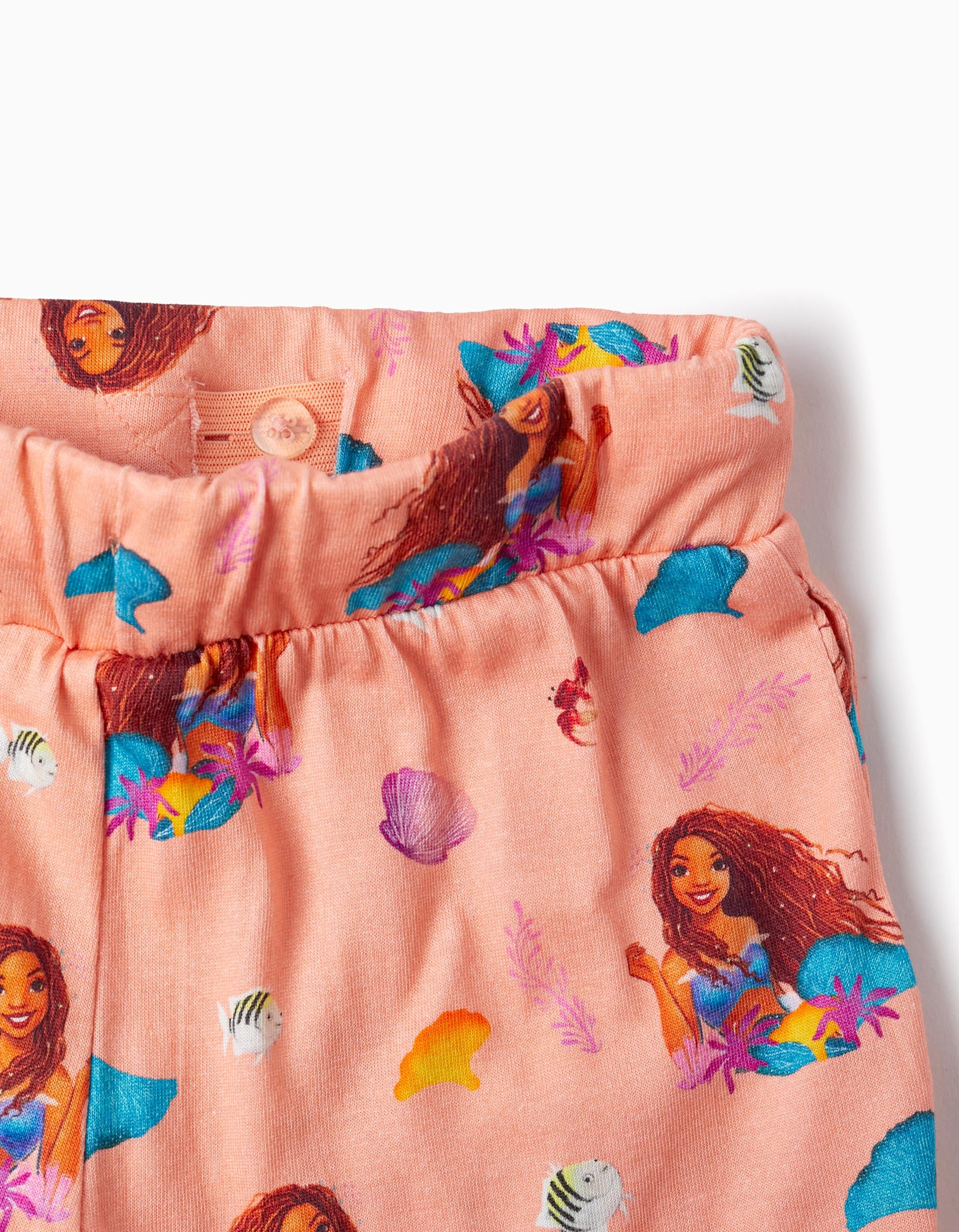 Short imprimés en coton pour fille 'Ariel', Corail