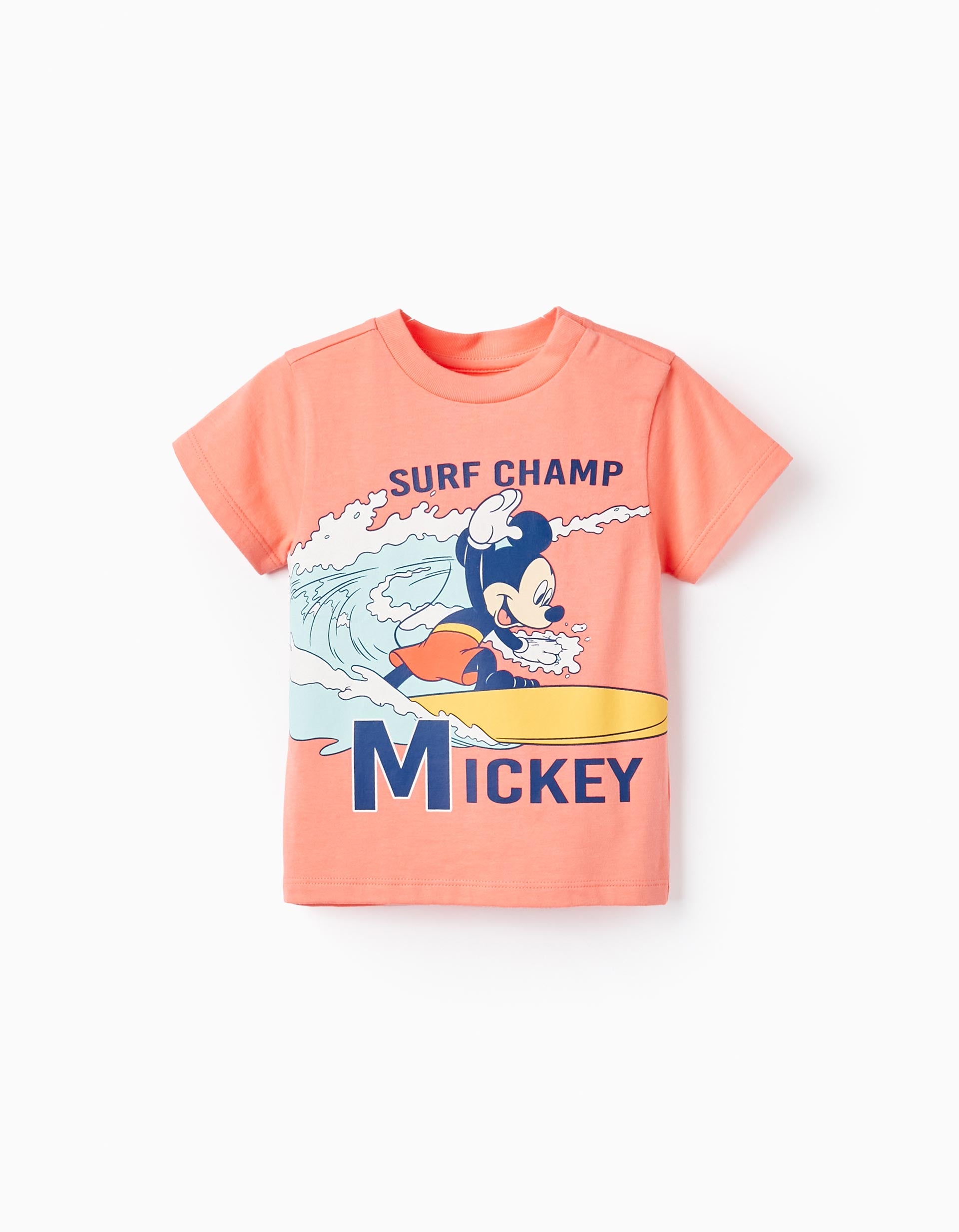 Cotton T-Shirt for Baby Boys 'Disney - Mickey Mouse', Salmon