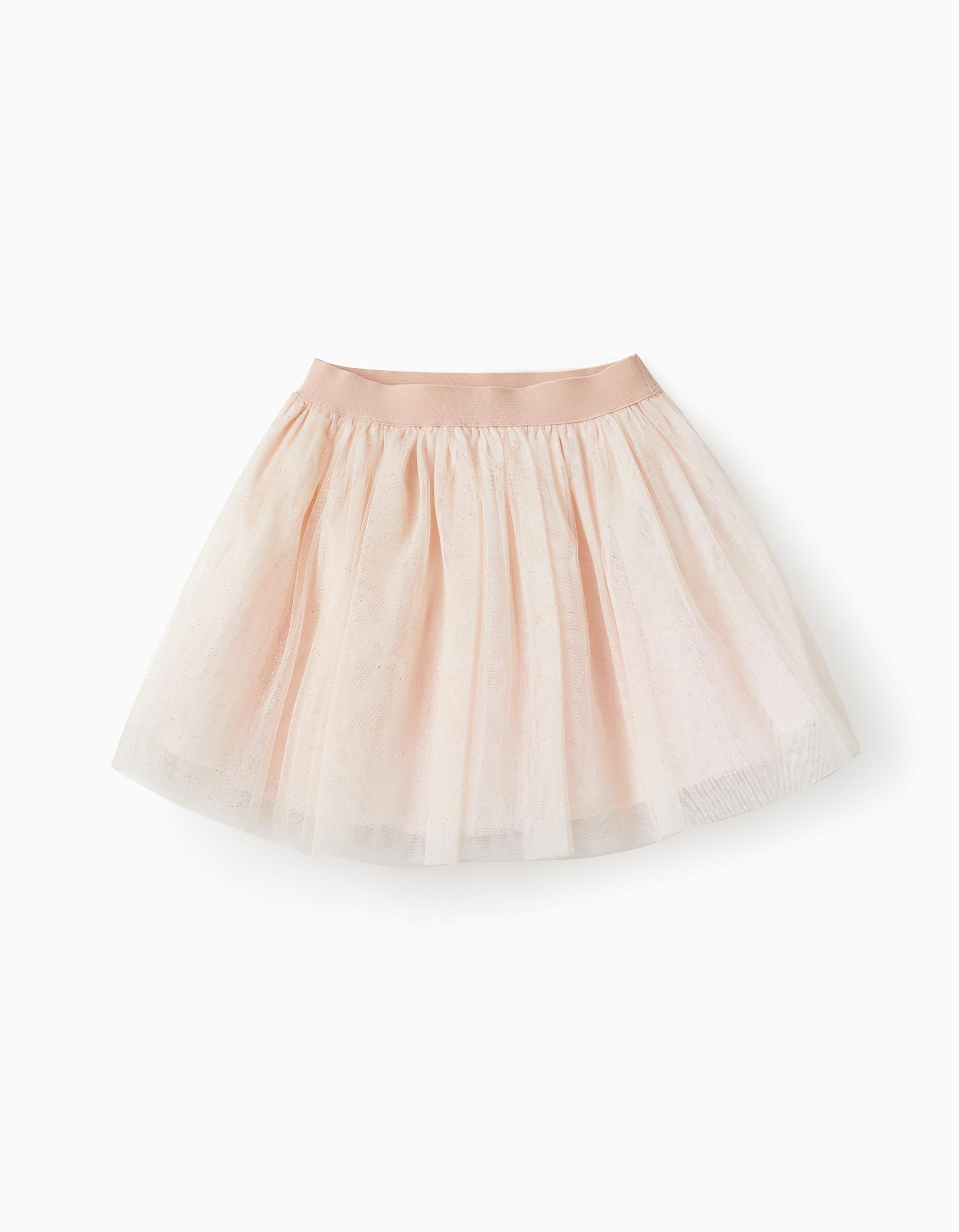 Saia em Tule com Brilhantes para Menina, Rosa Claro