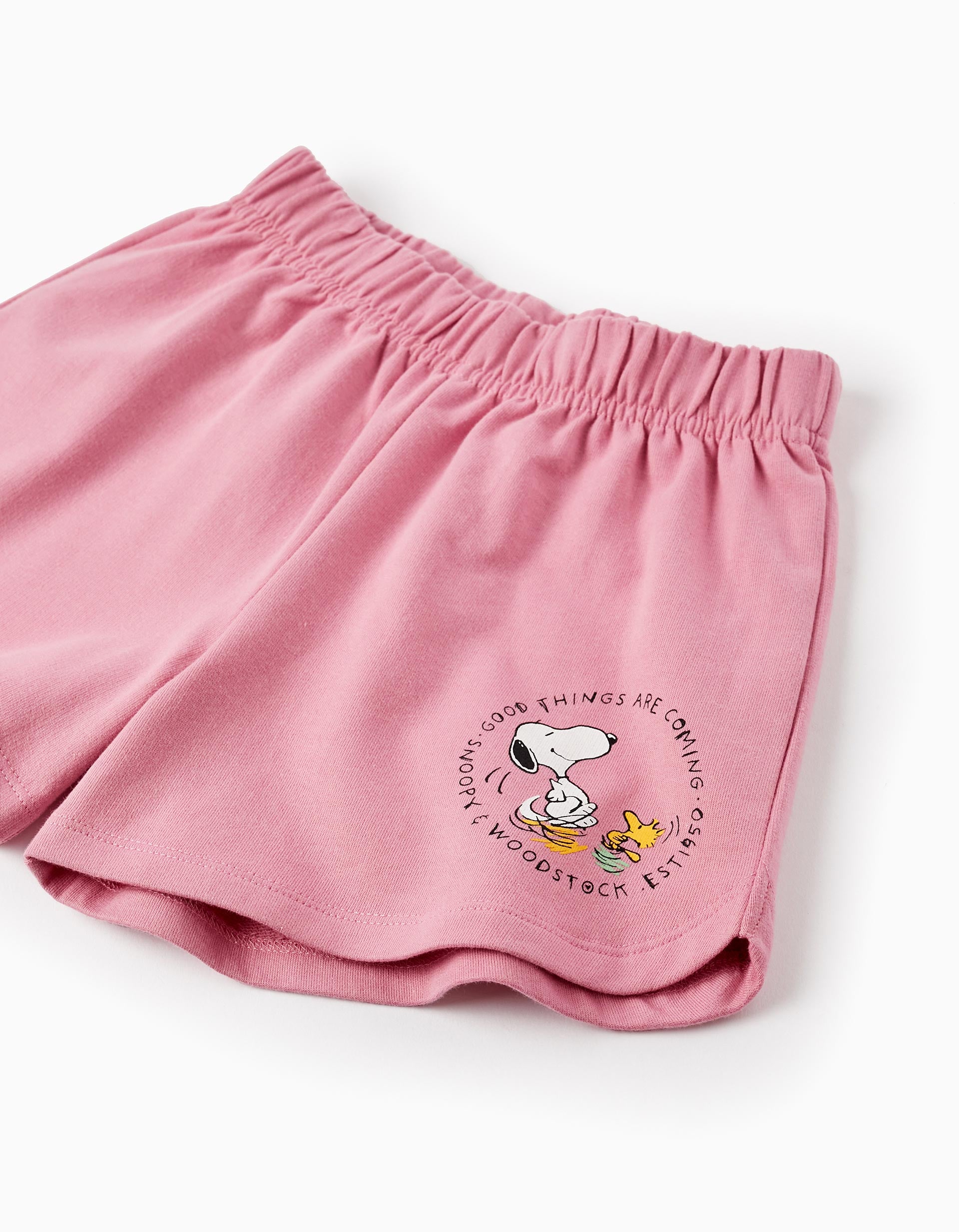 Pantalones Deportivos de Algodón para Niña 'Snoopy', Rosa