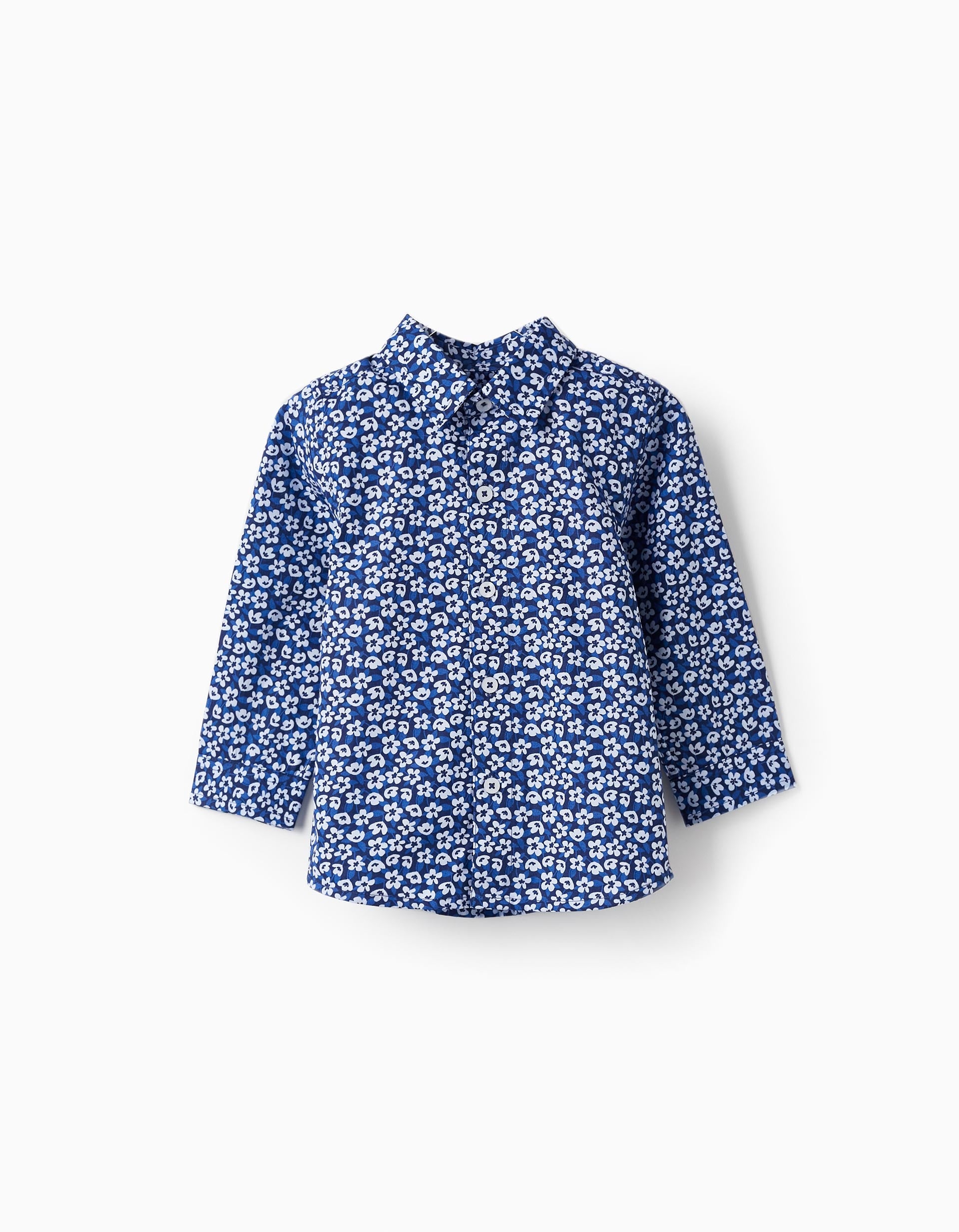 Chemise à motif floral pour bébé garçon, Bleu Foncé