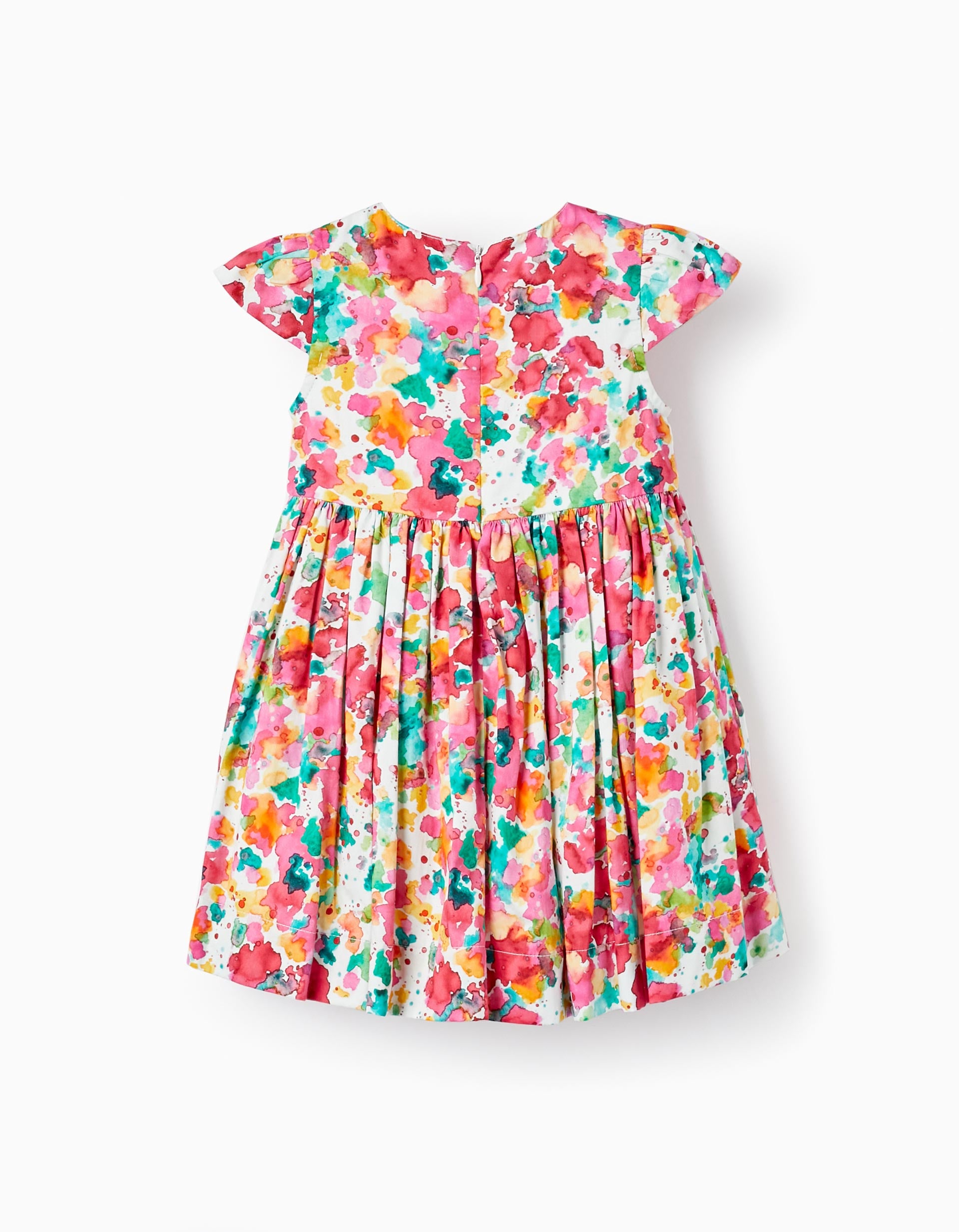 Vestido com Padrão Aguarela para Bebé Menina, Multicolor