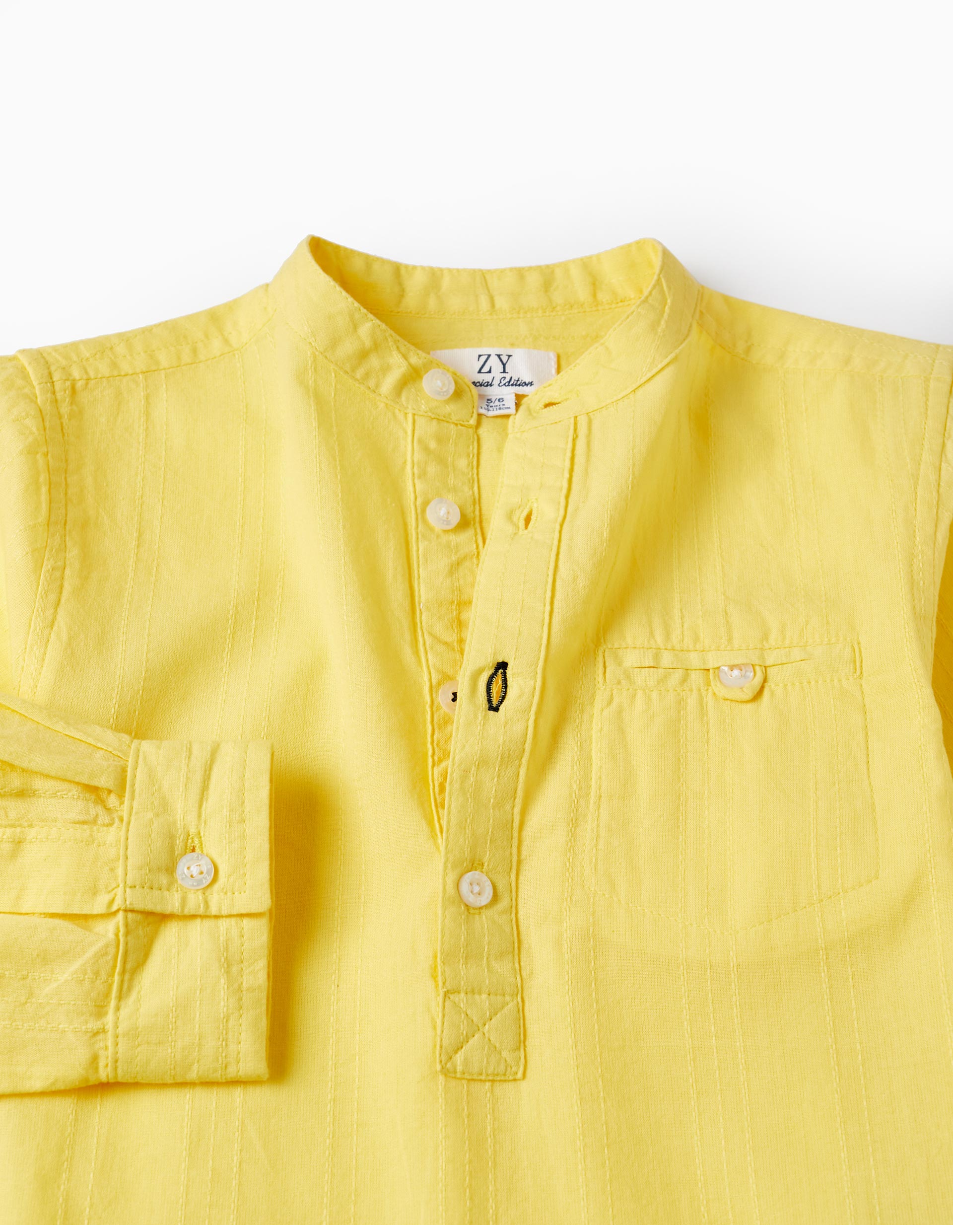 Chemise à manches longues en coton pour garçon 'Special Days', Jaune