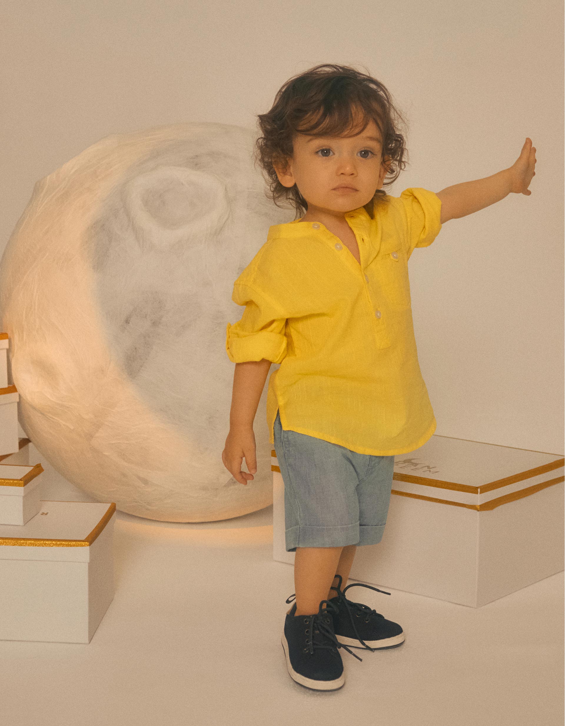 Chemise à manches longues en coton pour bébé garçon 'Special Days', Jaune