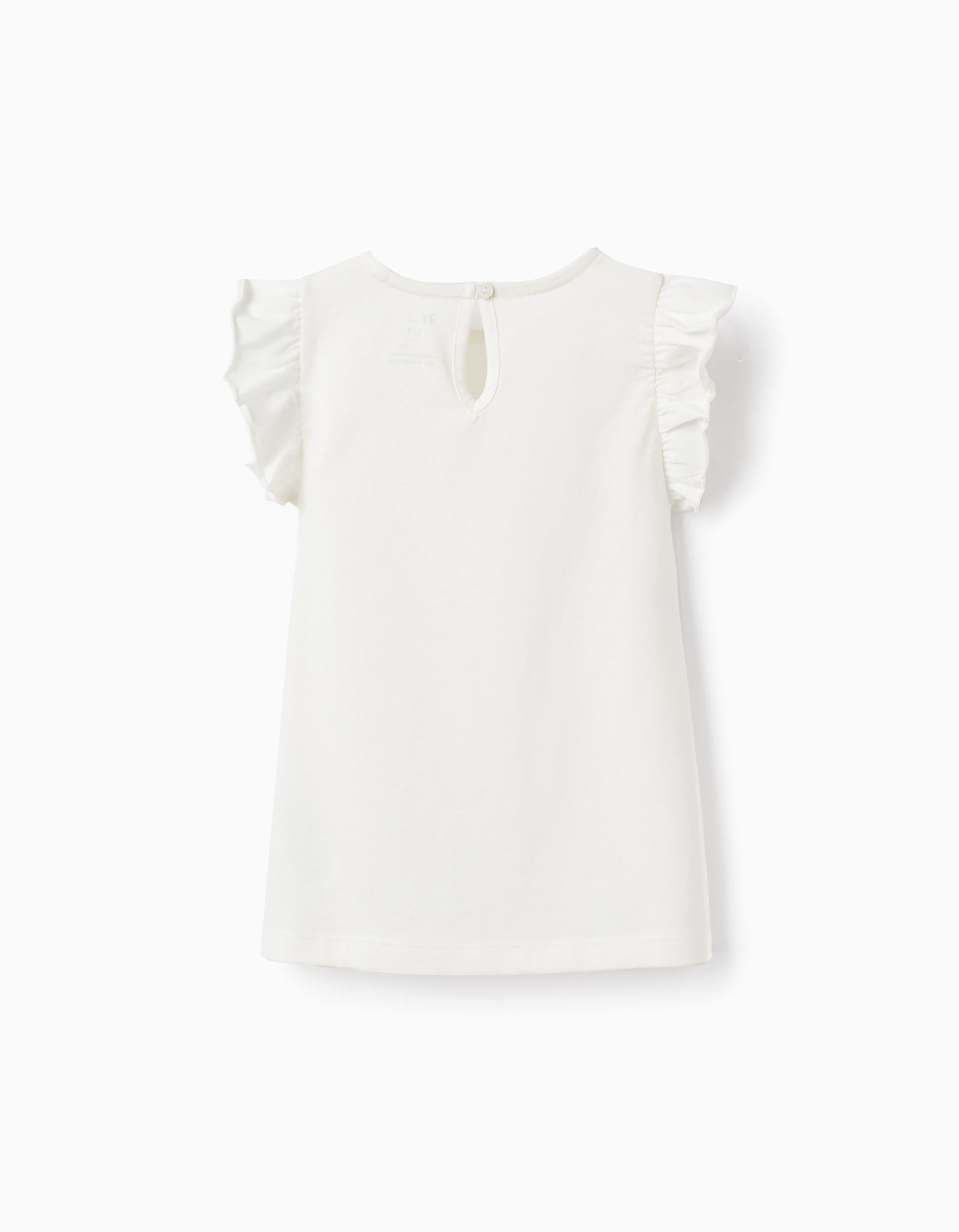 T-shirt en coton pour fille, Blanc