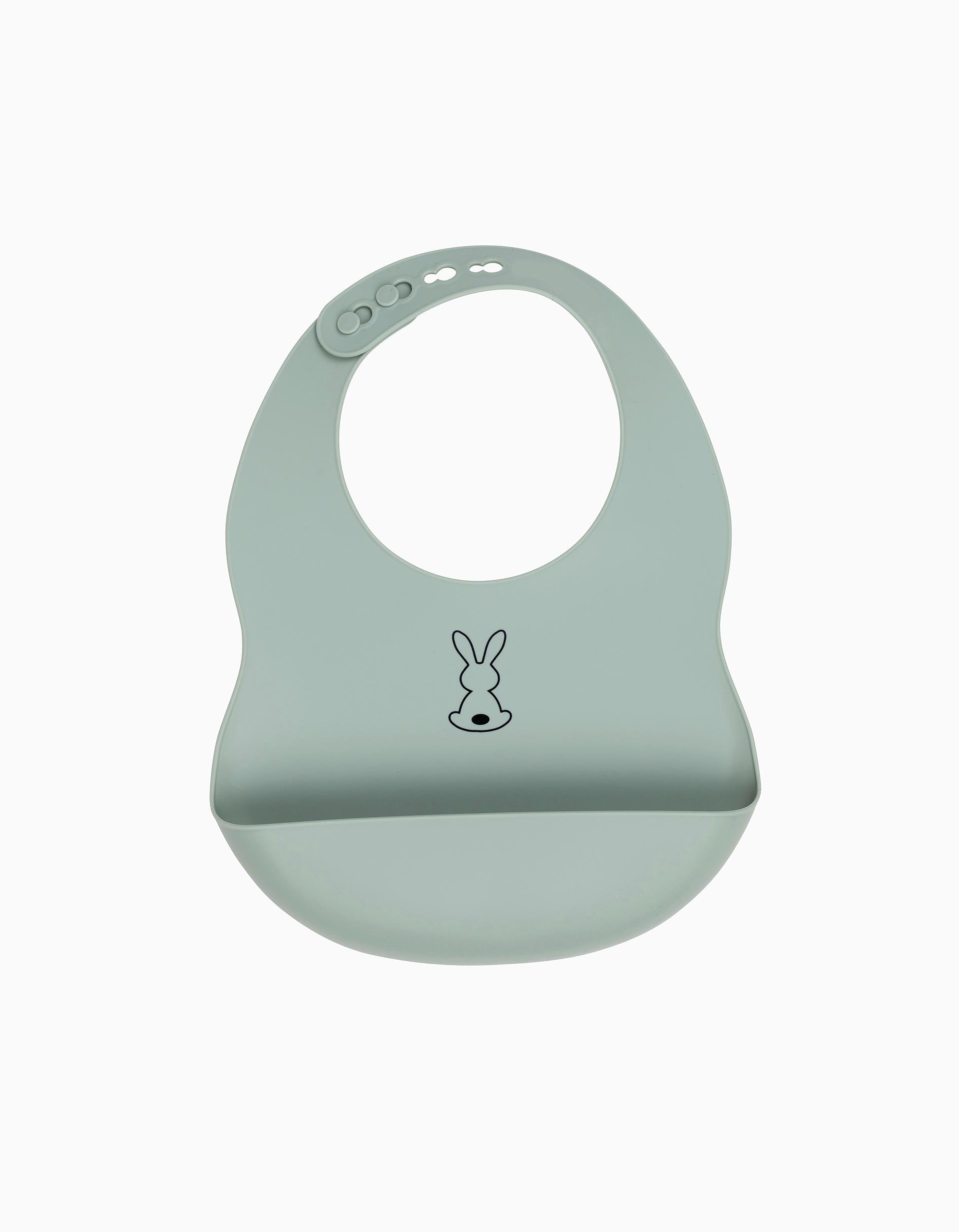 Silicone bib Sage Green Nattou