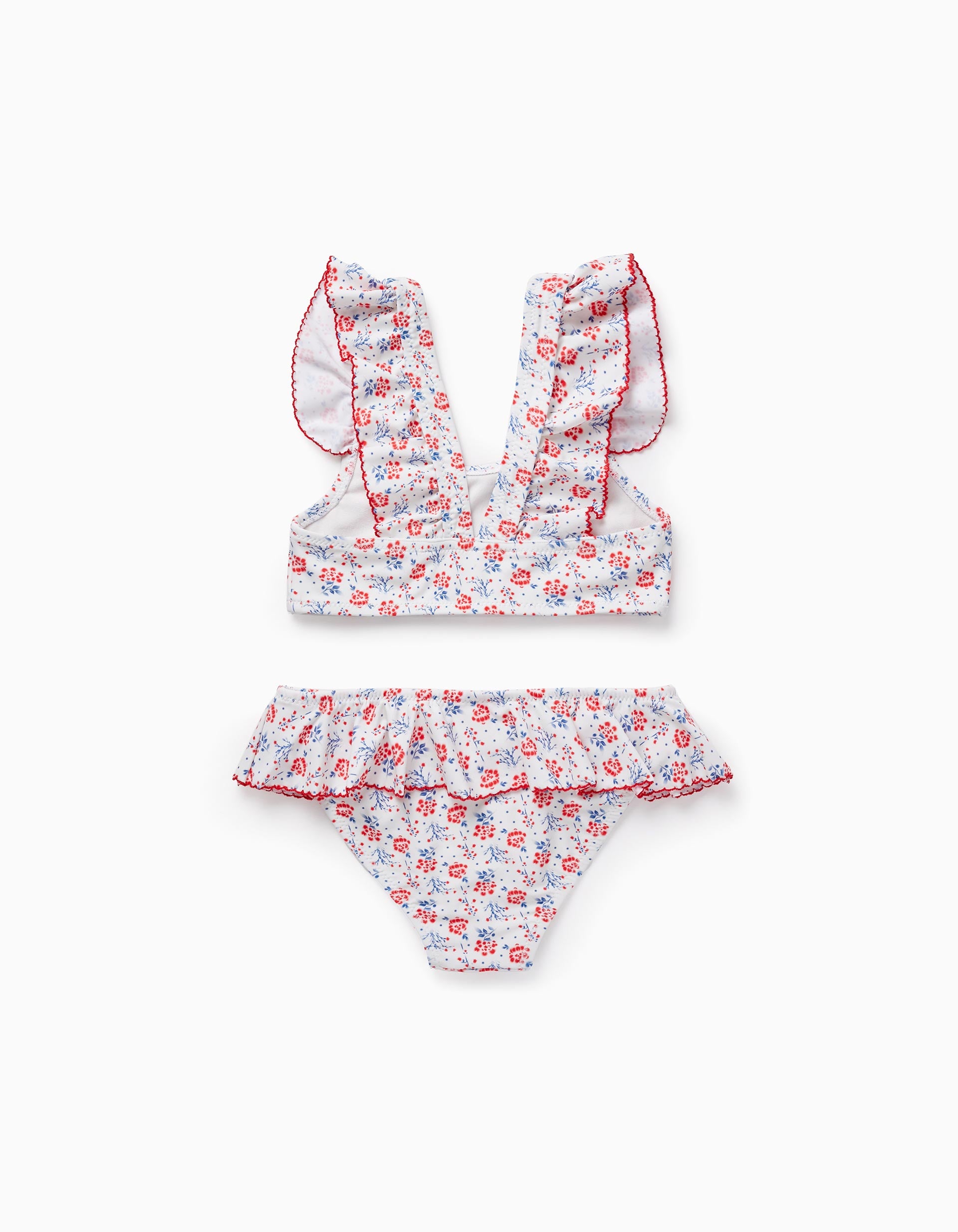 Biquíni Floral UPF80 para Menina, Branco