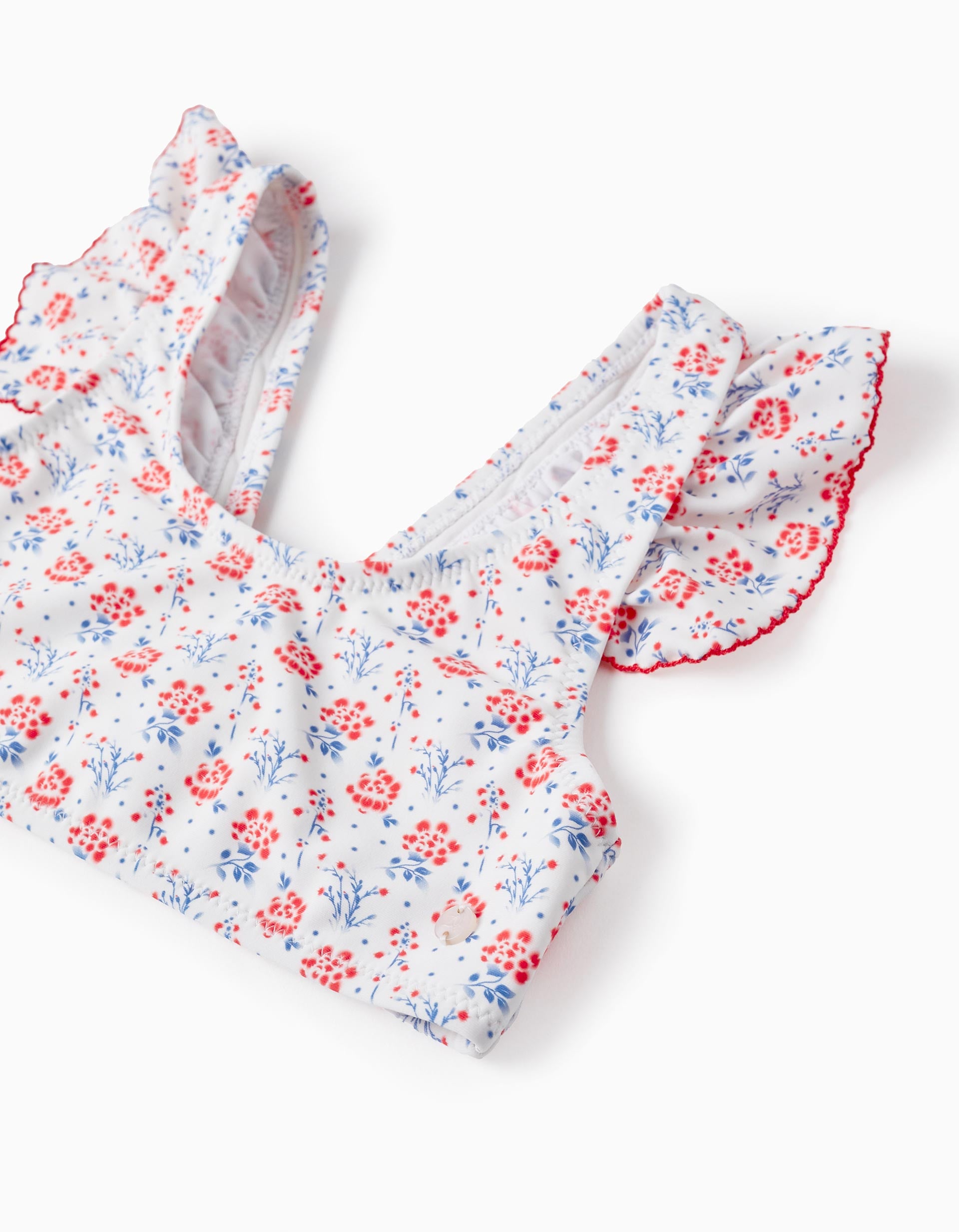 Biquíni Floral UPF80 para Menina, Branco