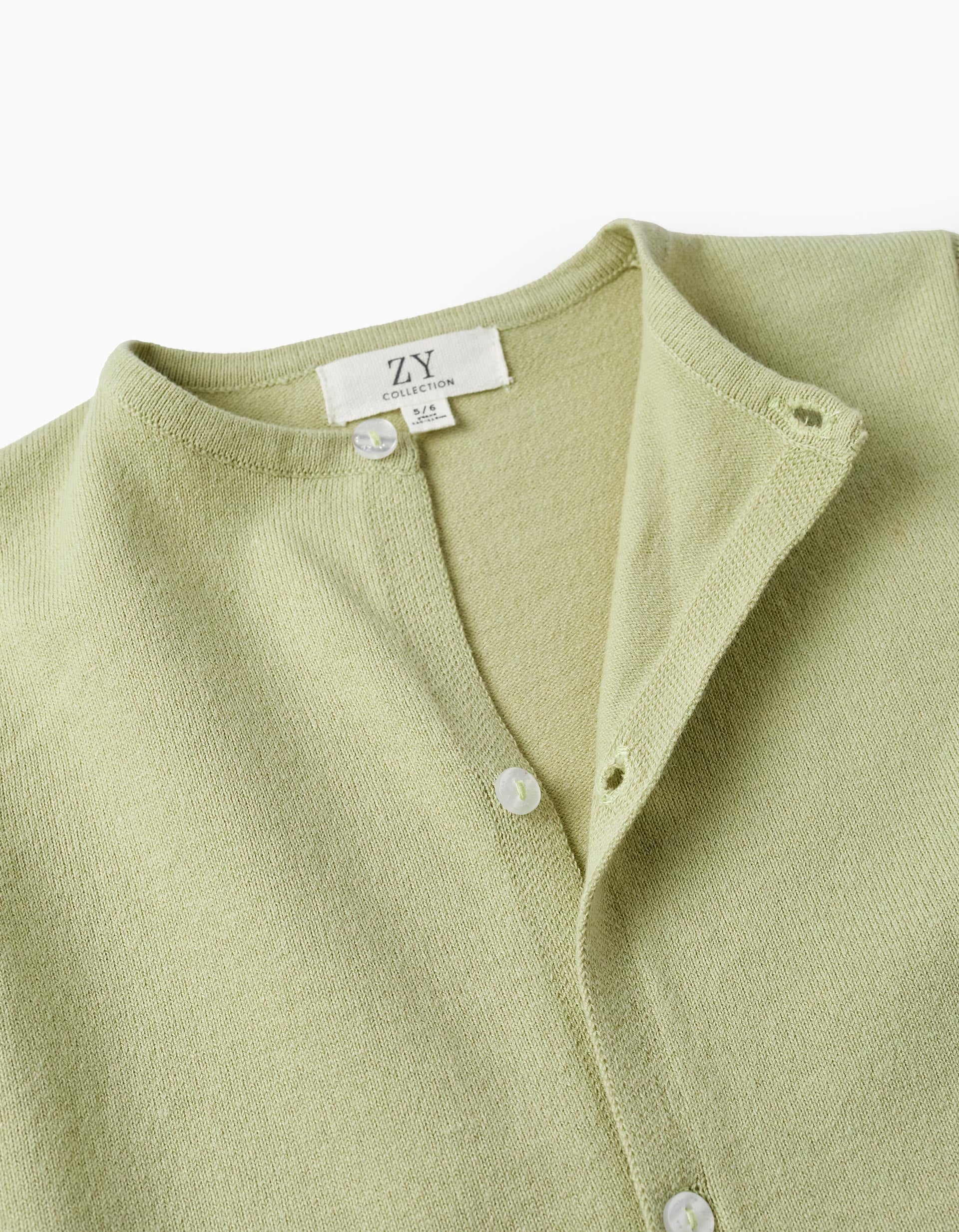 Knitted Cardigan for Girls, Light Green