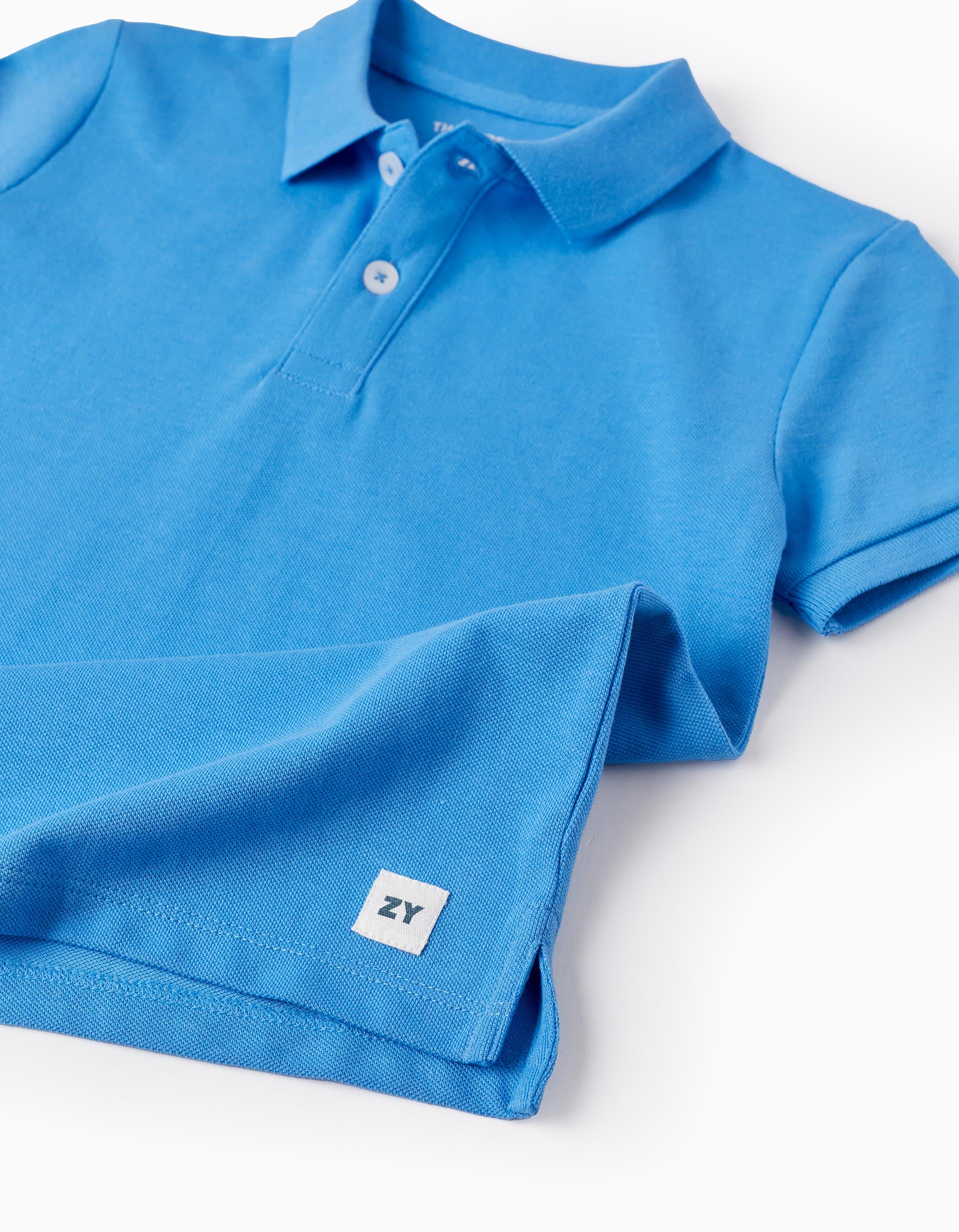 Polo in Cotton Piqué for Boys, Blue