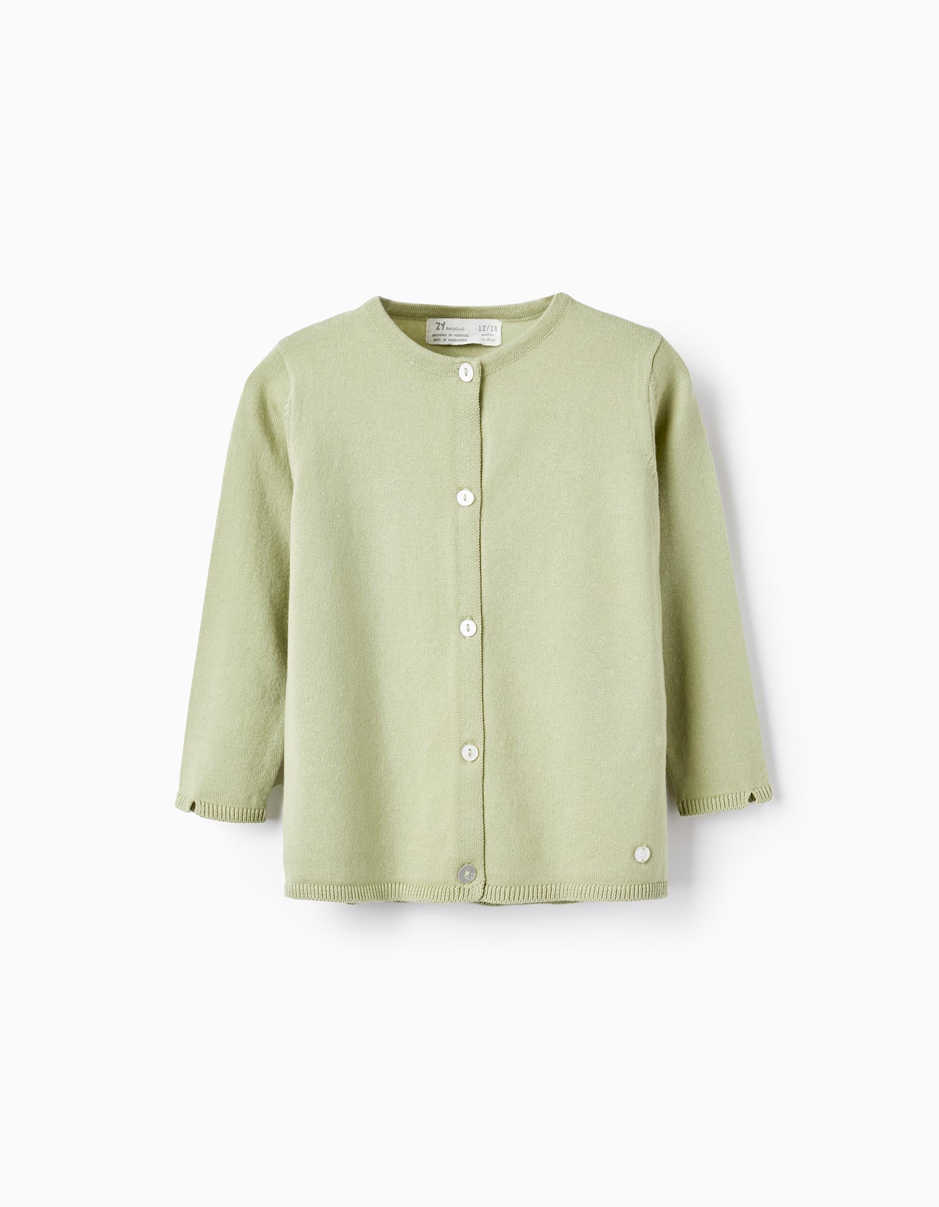 Veste en Maille en Coton pour Bébé Fille, Vert